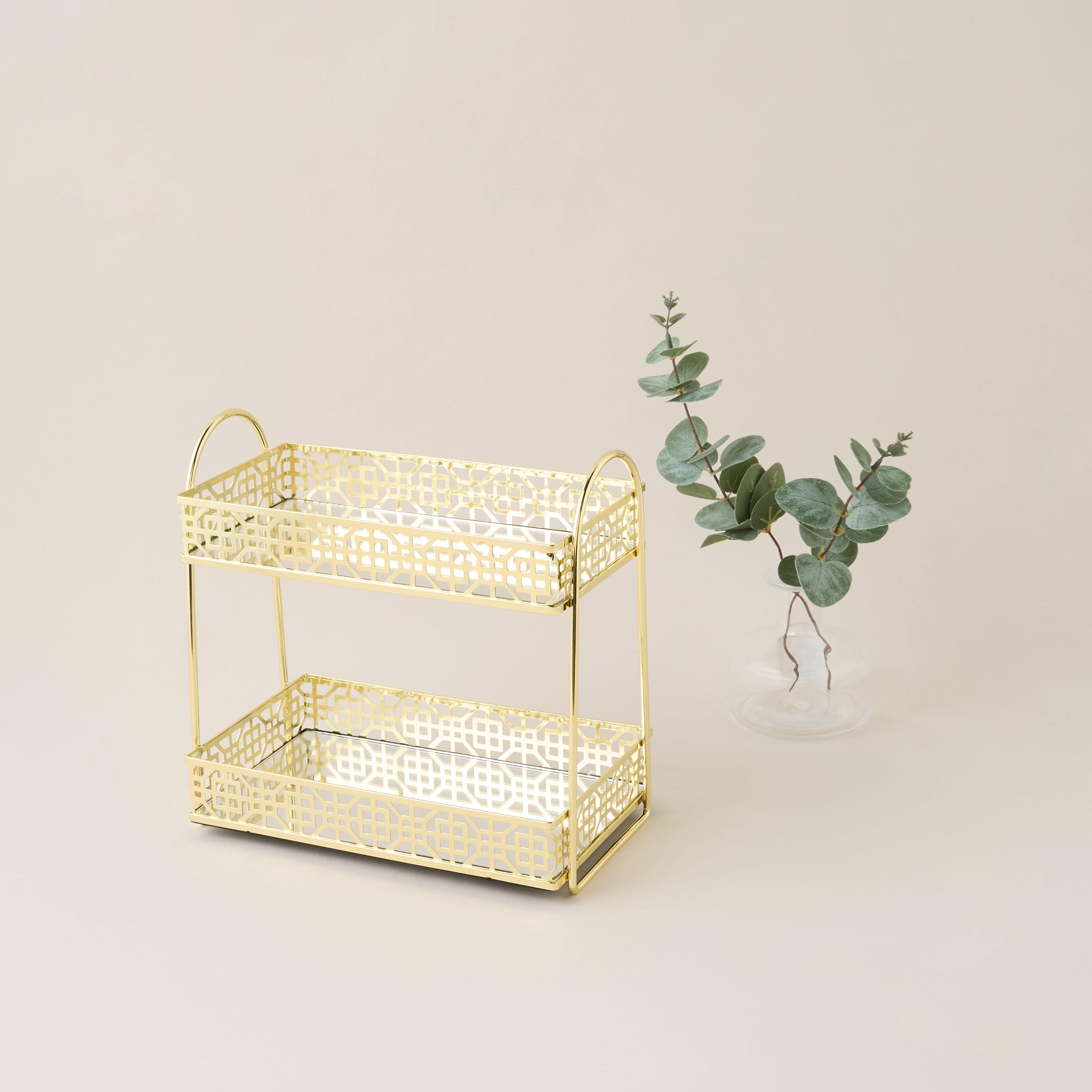 Metallic 2-Tier Bath Storage Shelf-household-bathandlaundry-bathroomorganizing-bathroomracksandtrolleys-image-1