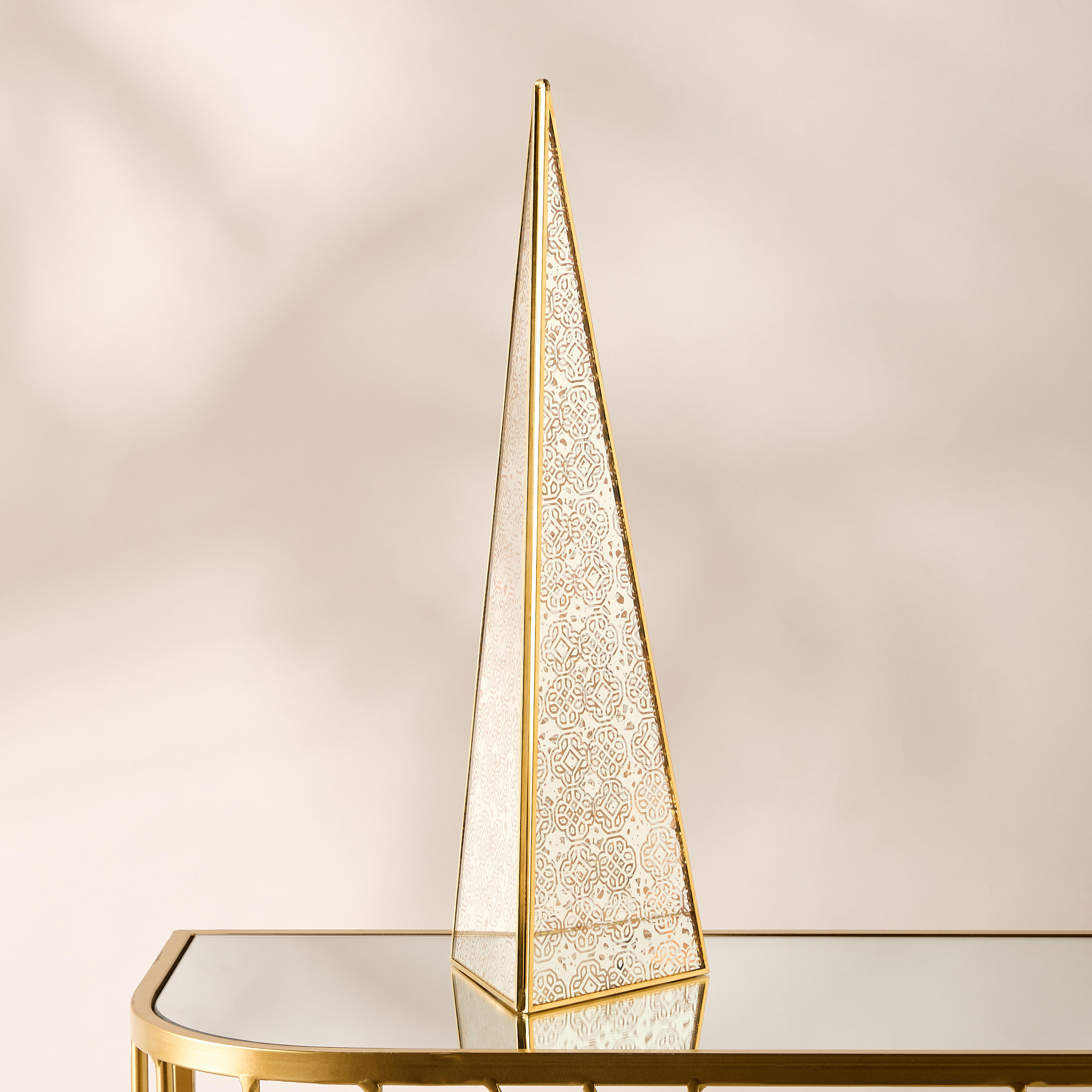 Printed LED Triangle Decorative Accent - 13x45x4 cms-household-decor-decorativeobjectsandsculptures-image-2