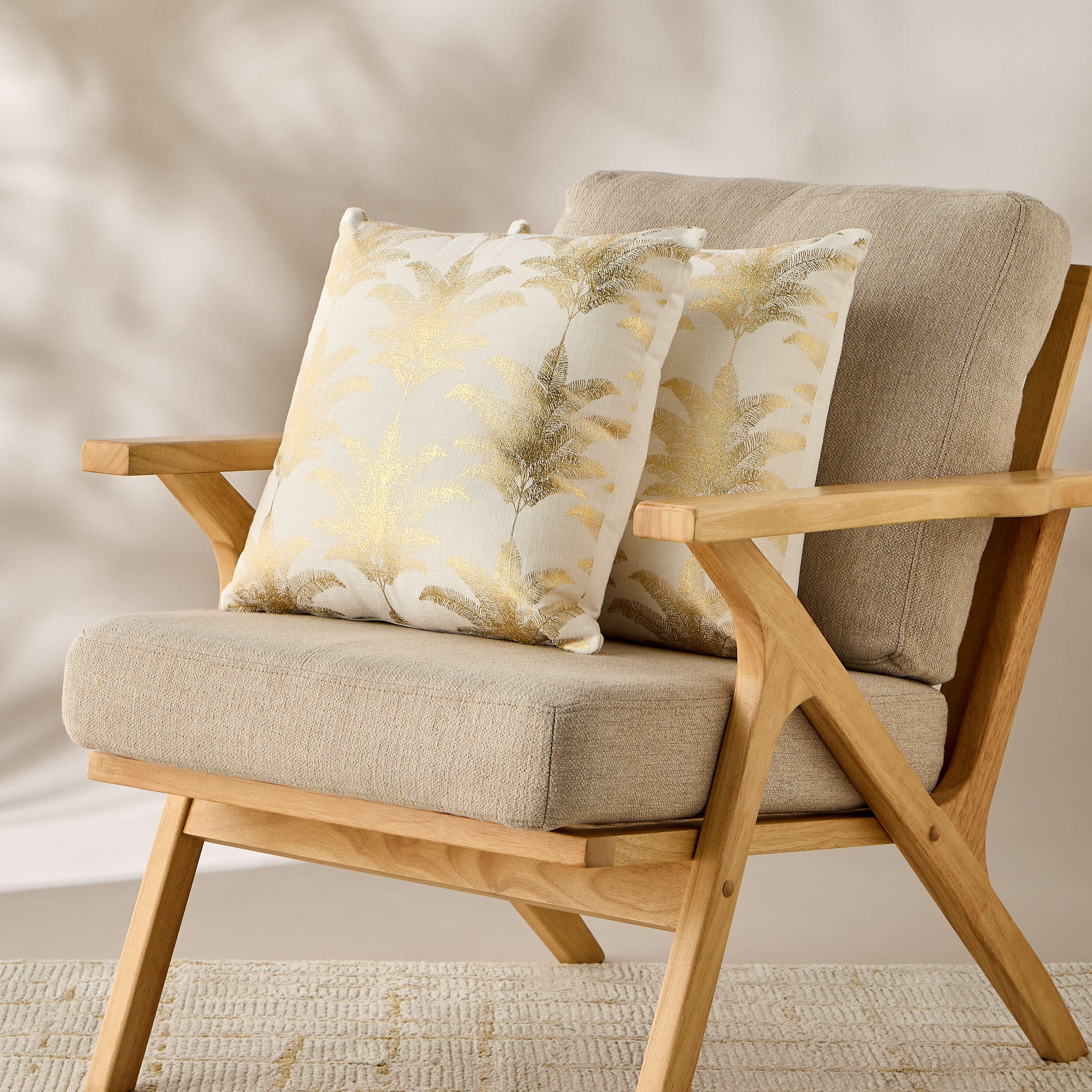 Palm Tree Print 2-Piece Filled Cushion Set - 45x45 cms-household-cushionsandthrows-filledcushions-decorativecushions-image-1