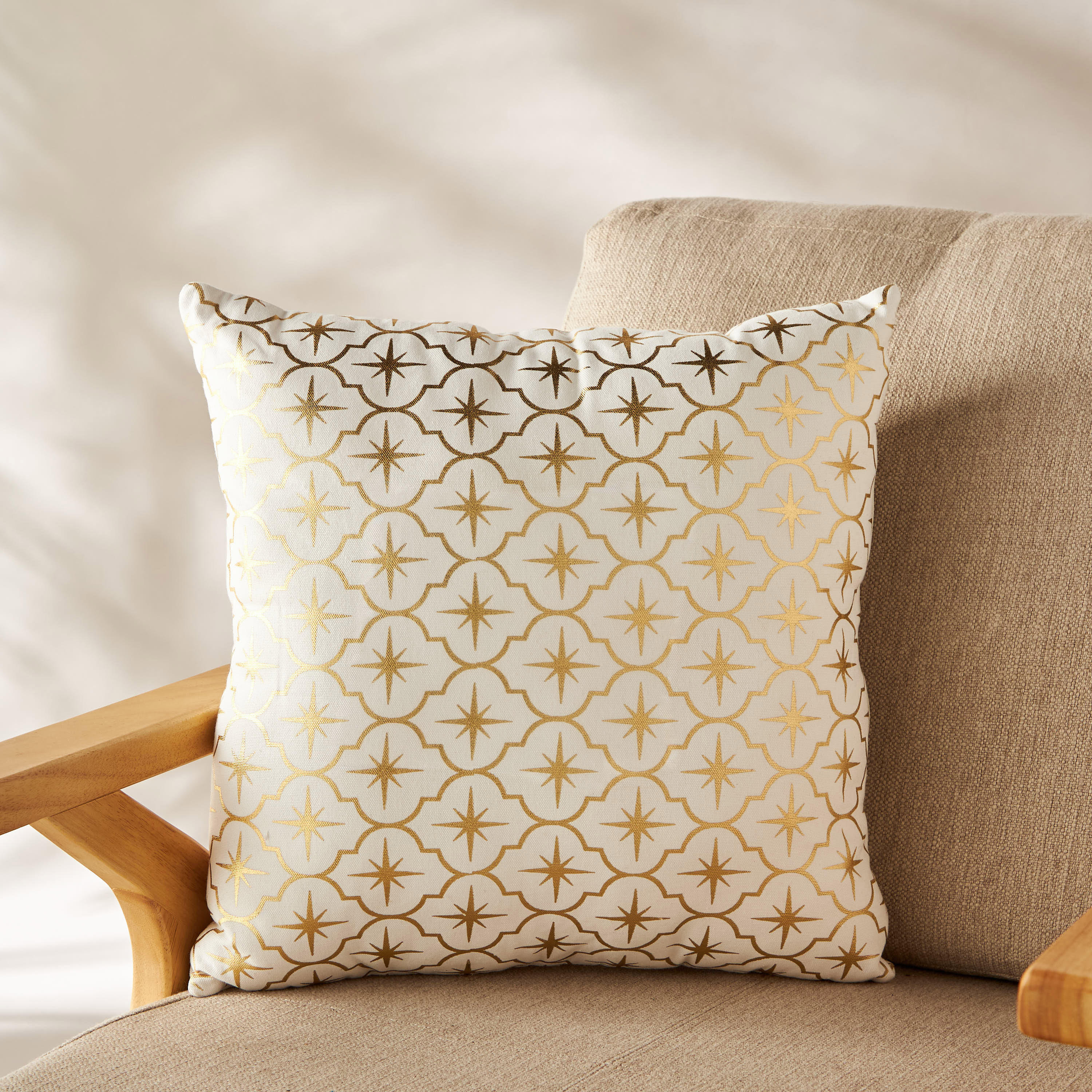 Star Print 2-Piece Filled Cushion Set - 45x45 cms-household-cushionsandthrows-filledcushions-decorativecushions-image-2