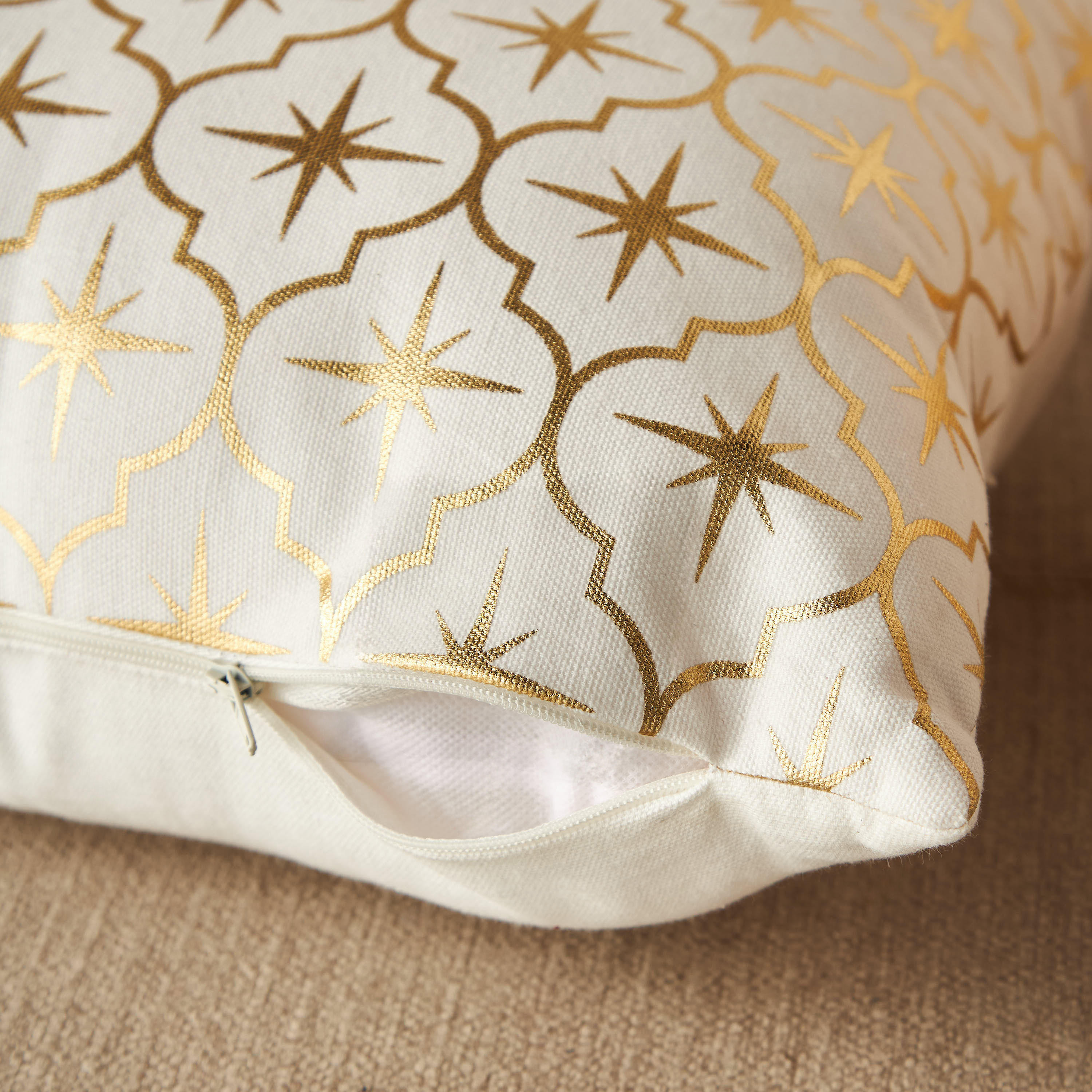 Star Print 2-Piece Filled Cushion Set - 45x45 cms-household-cushionsandthrows-filledcushions-decorativecushions-image-4
