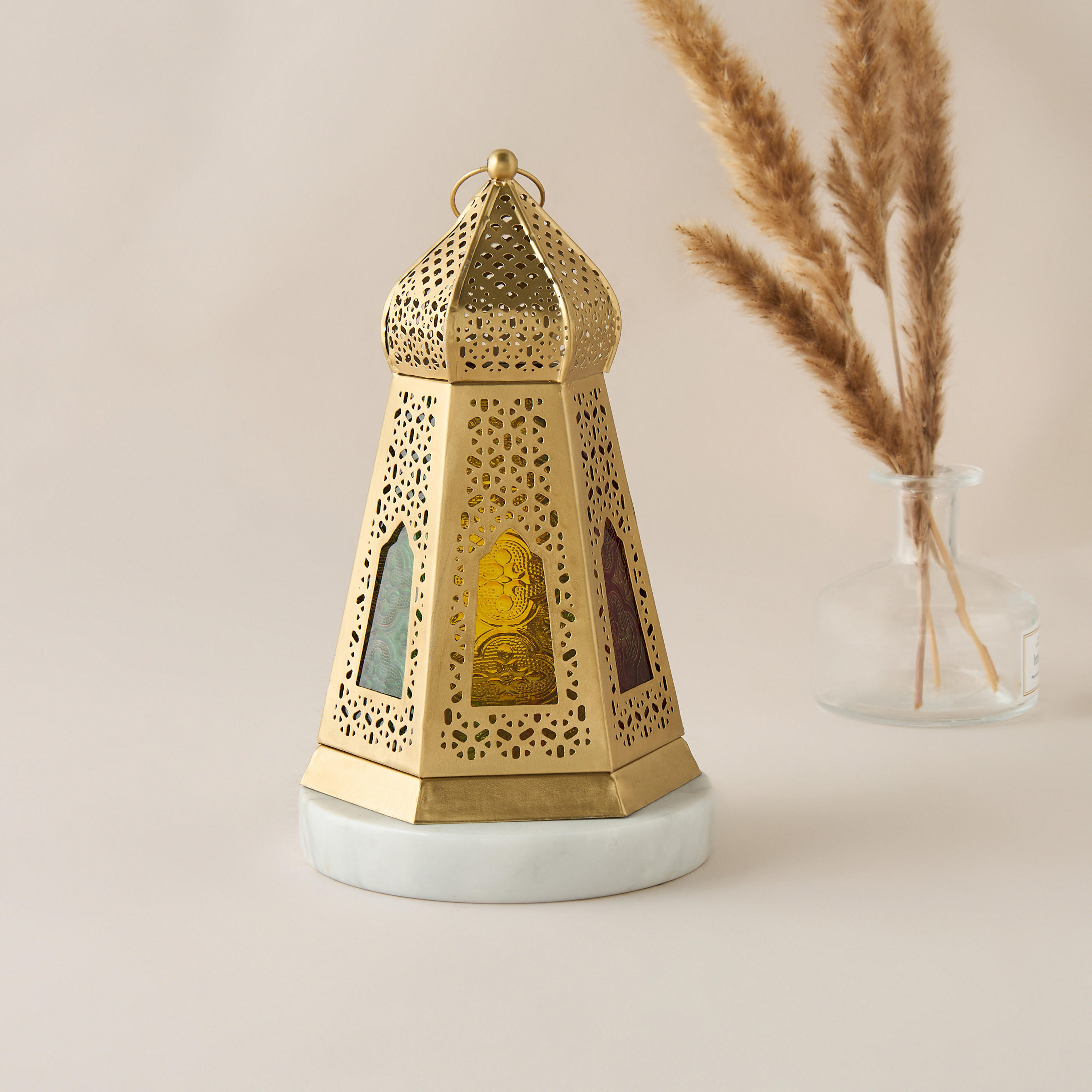 Cutwork Detail Metal Tealight Lantern-household-decor-candleholdersandlanterns-image-2