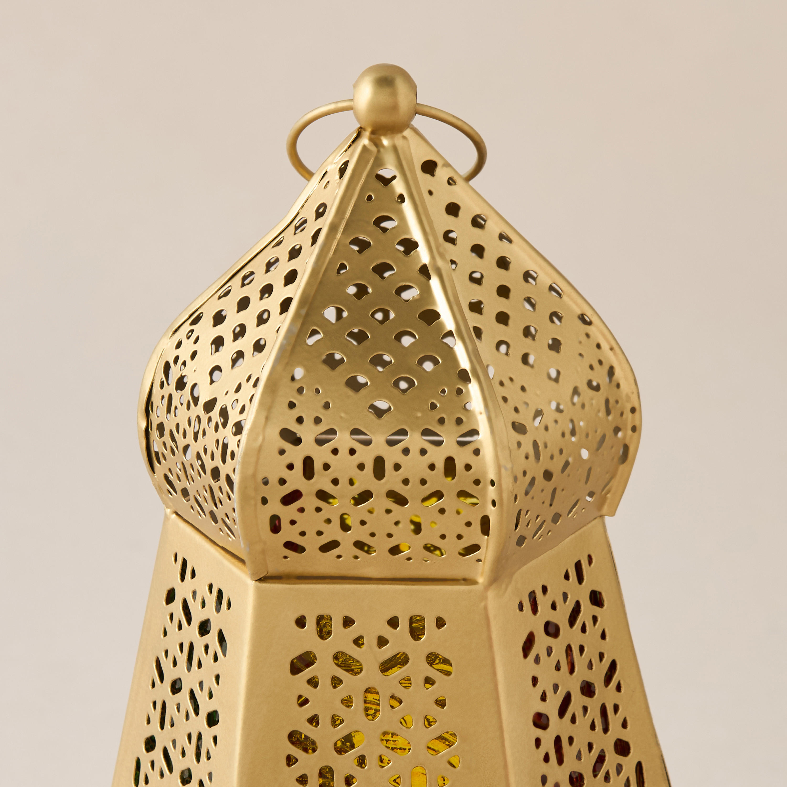 Cutwork Detail Metal Tealight Lantern-household-decor-candleholdersandlanterns-image-3