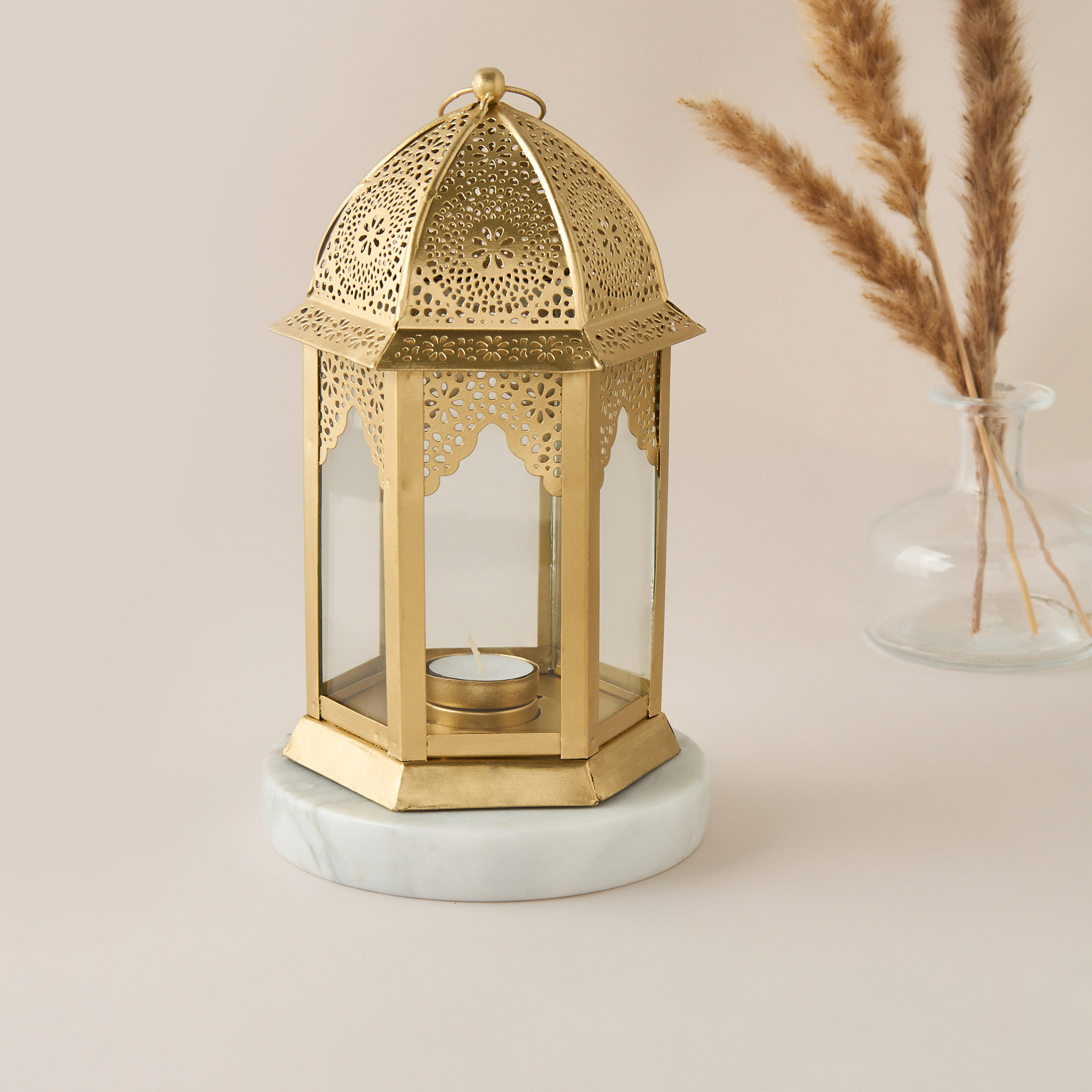 Metallic Filigree Tealight Lantern-household-decor-candleholdersandlanterns-image-2
