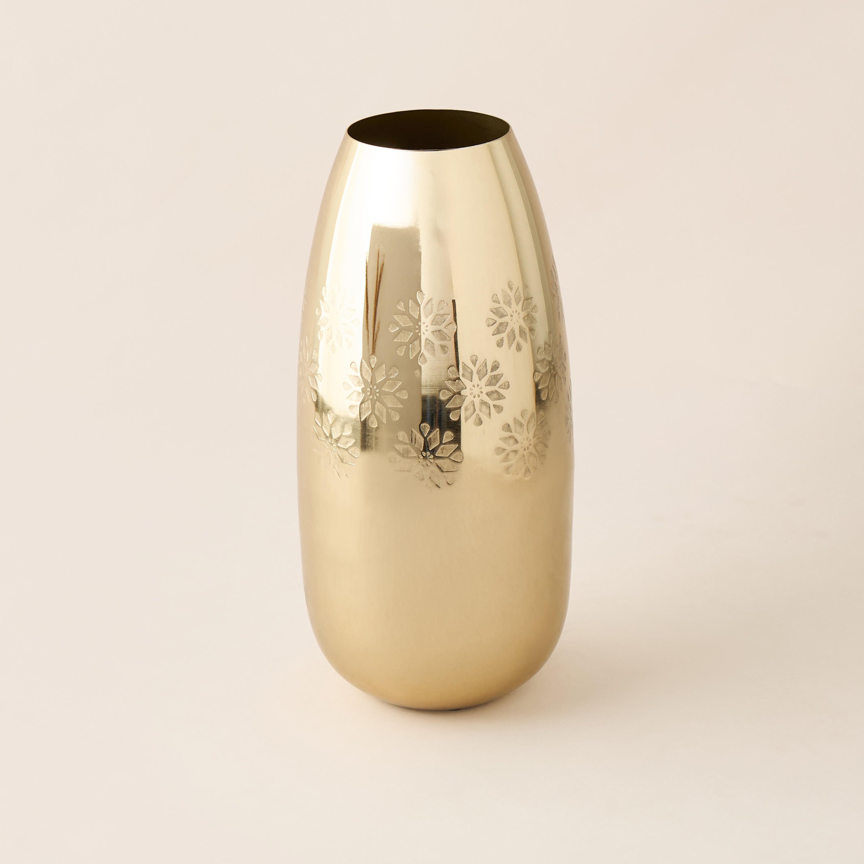 Floral Textured Metallic Vase - 14x8x10 cms-household-decor-vasesandbowls-image-1