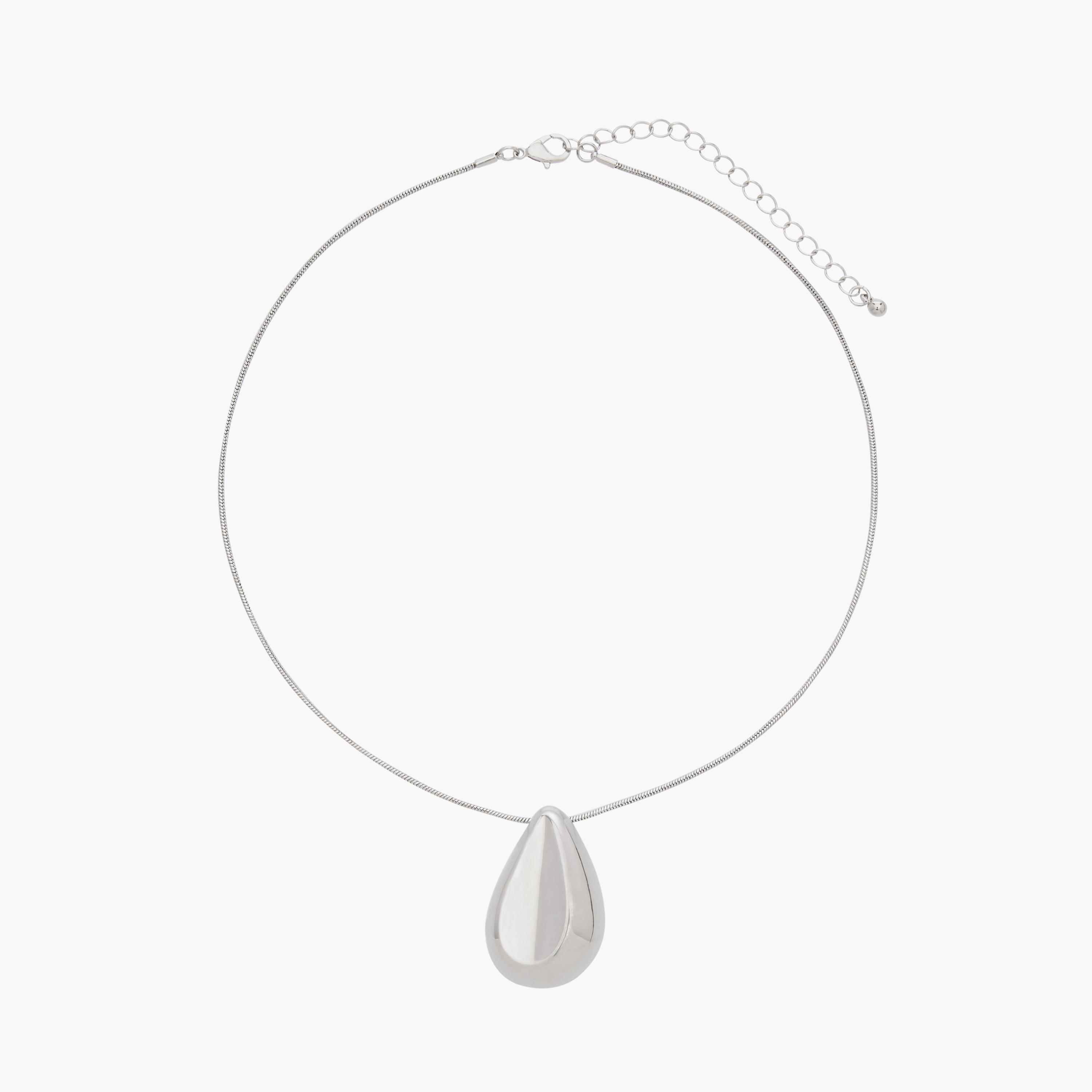 Metallic Necklace with Tear Drop Pendant-women-watchesandjewellery-jewellery-necklacesandpendants-image-1