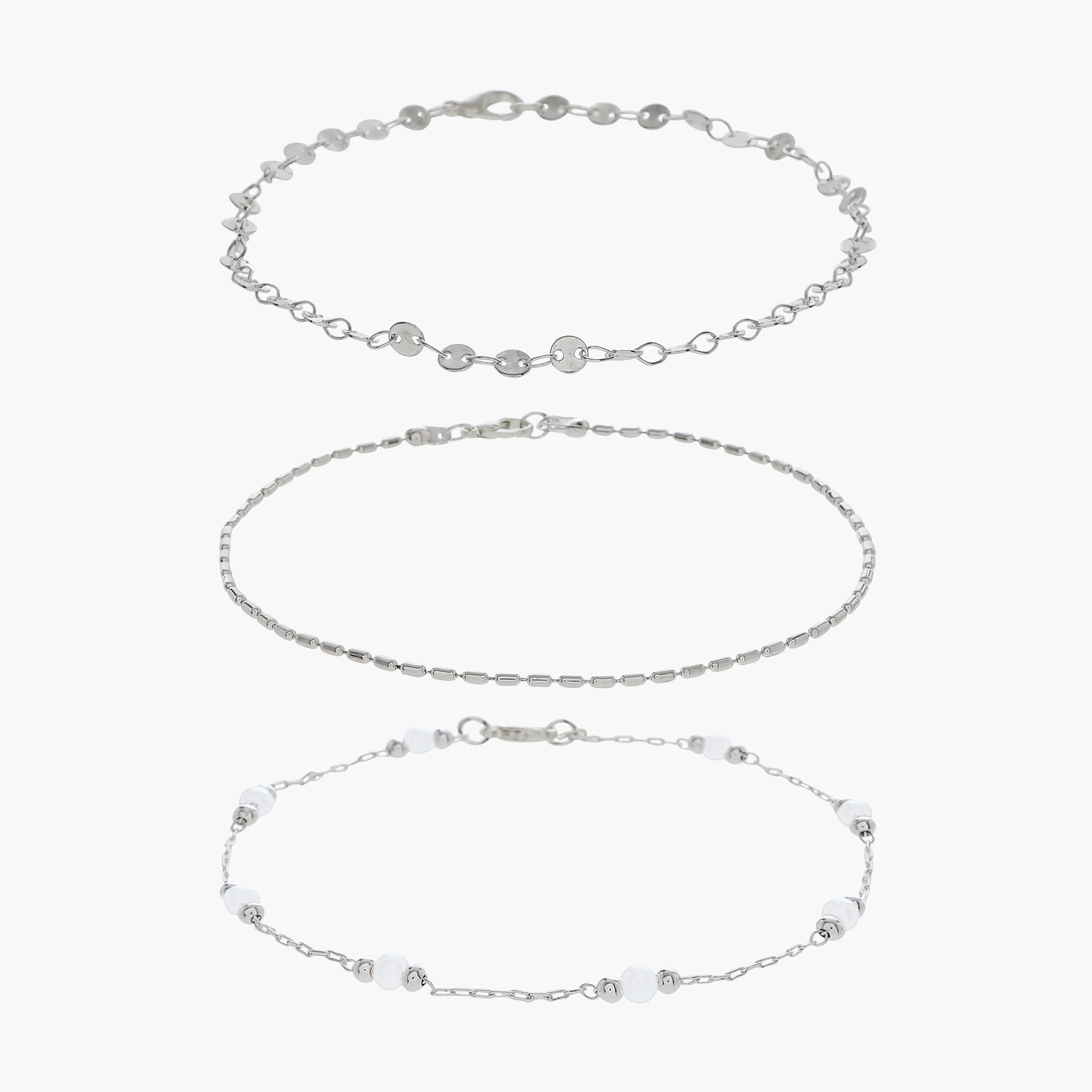 Pack of 3 Metallic Anklet-women-watchesandjewellery-jewellery-anklets-image-1