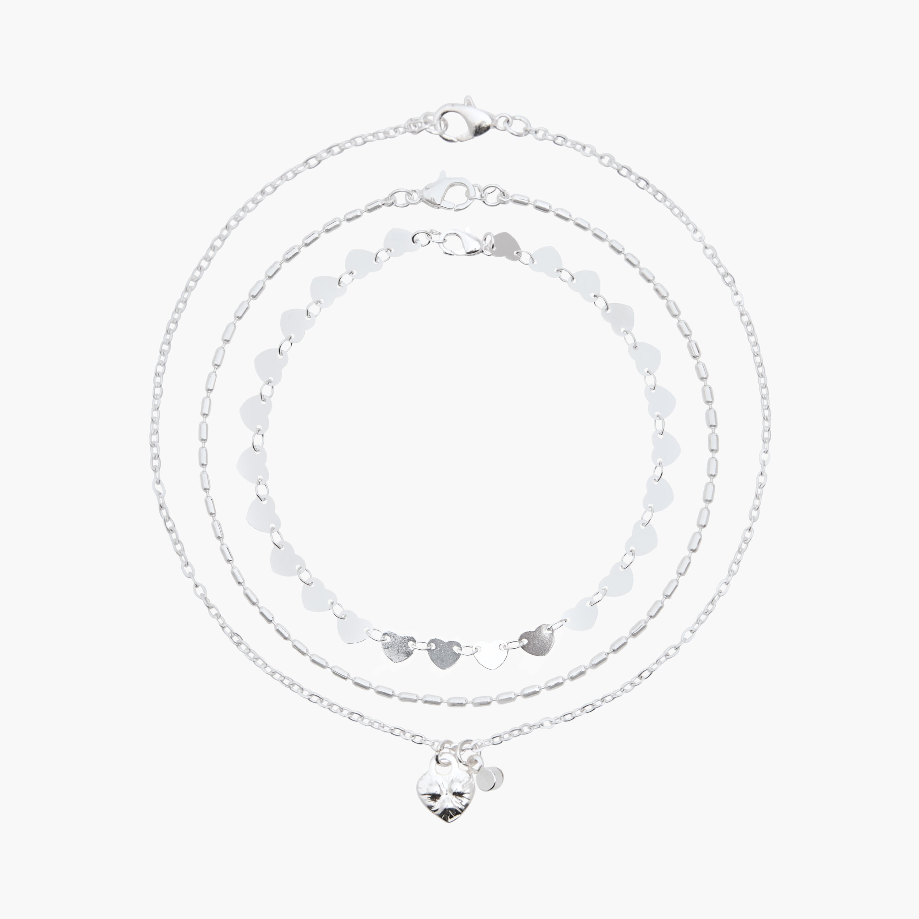 Pack of 3 Metal Embellished Anklet-women-watchesandjewellery-jewellery-anklets-image-1