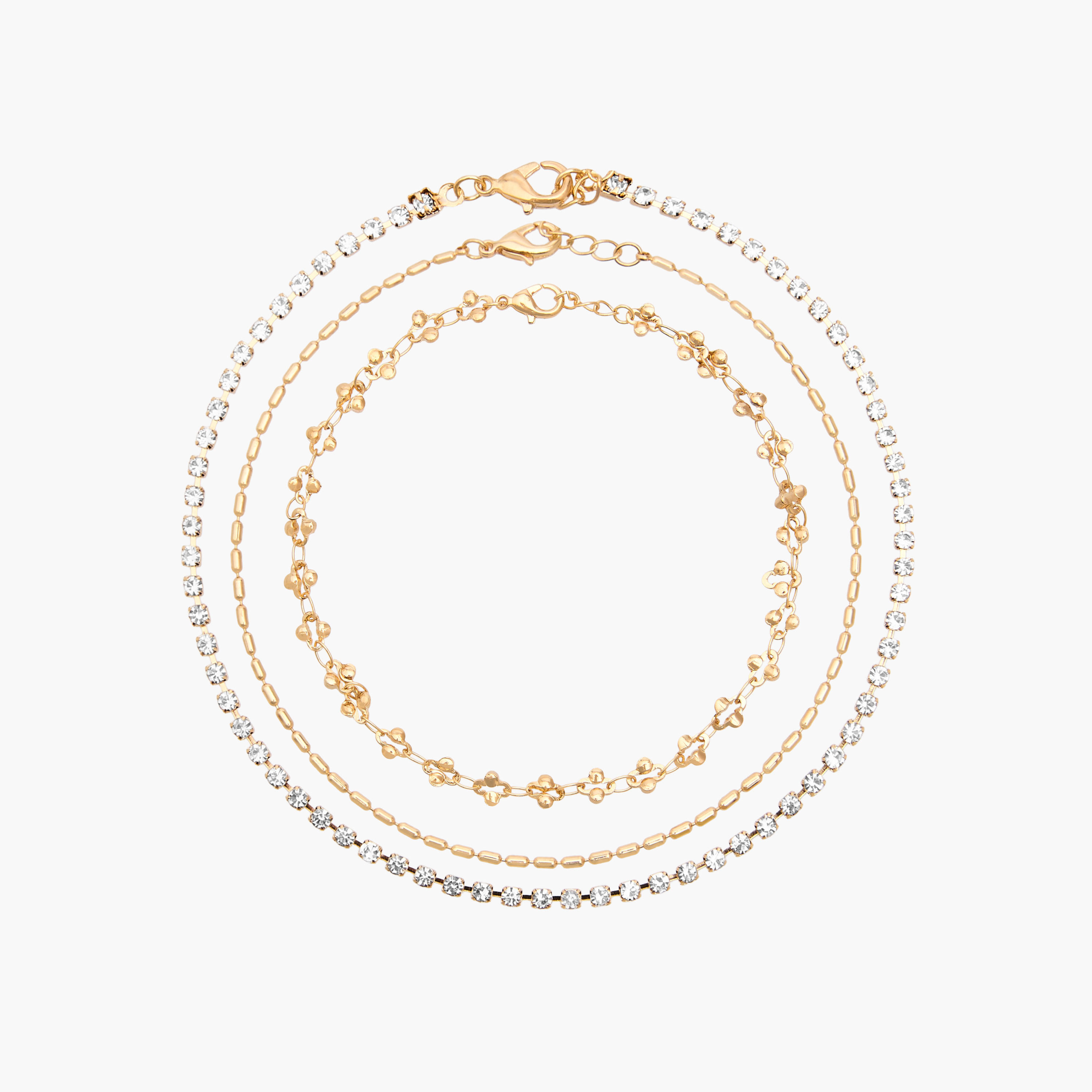 Pack of 3 Metal Embellished Anklet-women-watchesandjewellery-jewellery-anklets-image-1