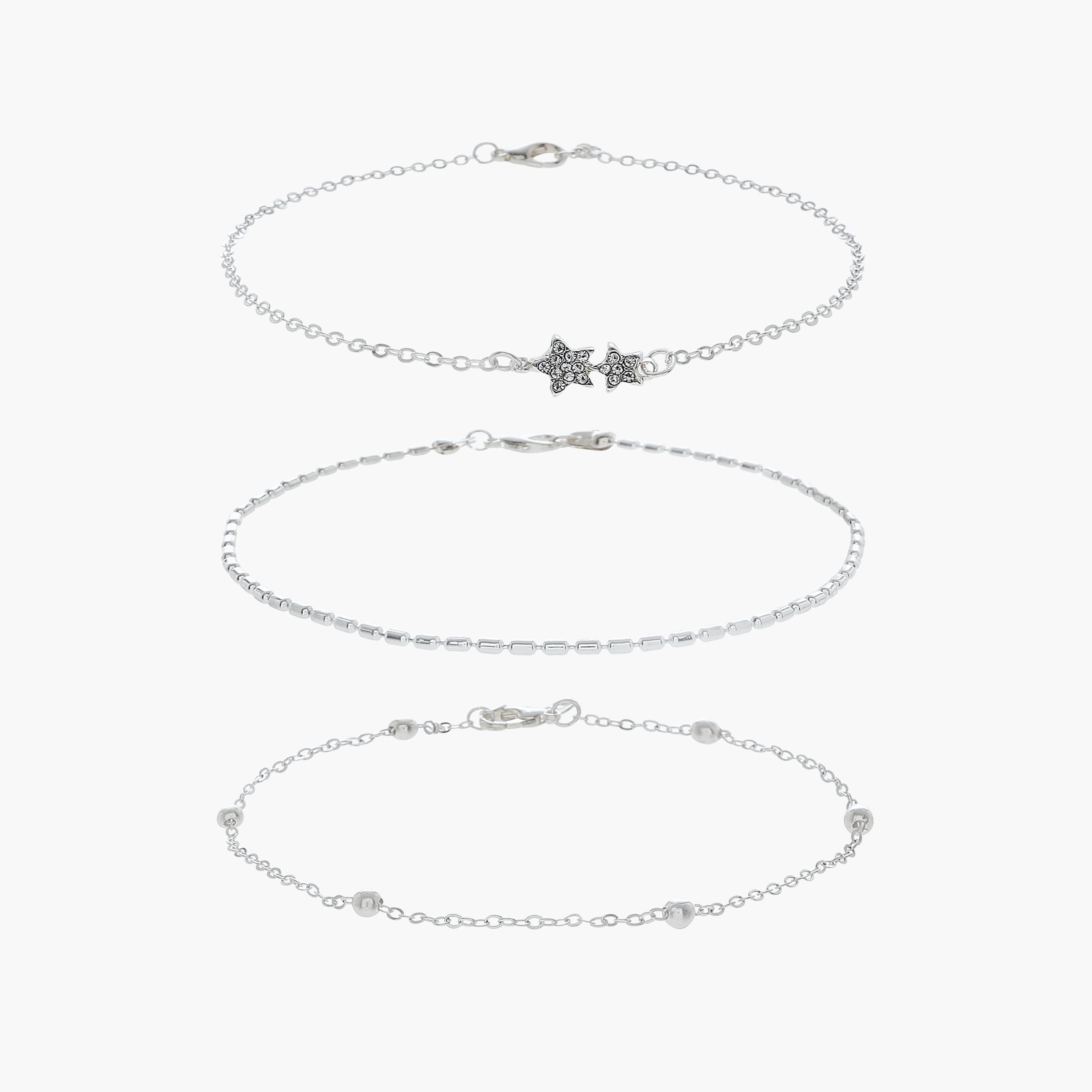 Pack of 3 Metal Embellished Anklet-women-watchesandjewellery-jewellery-anklets-image-1