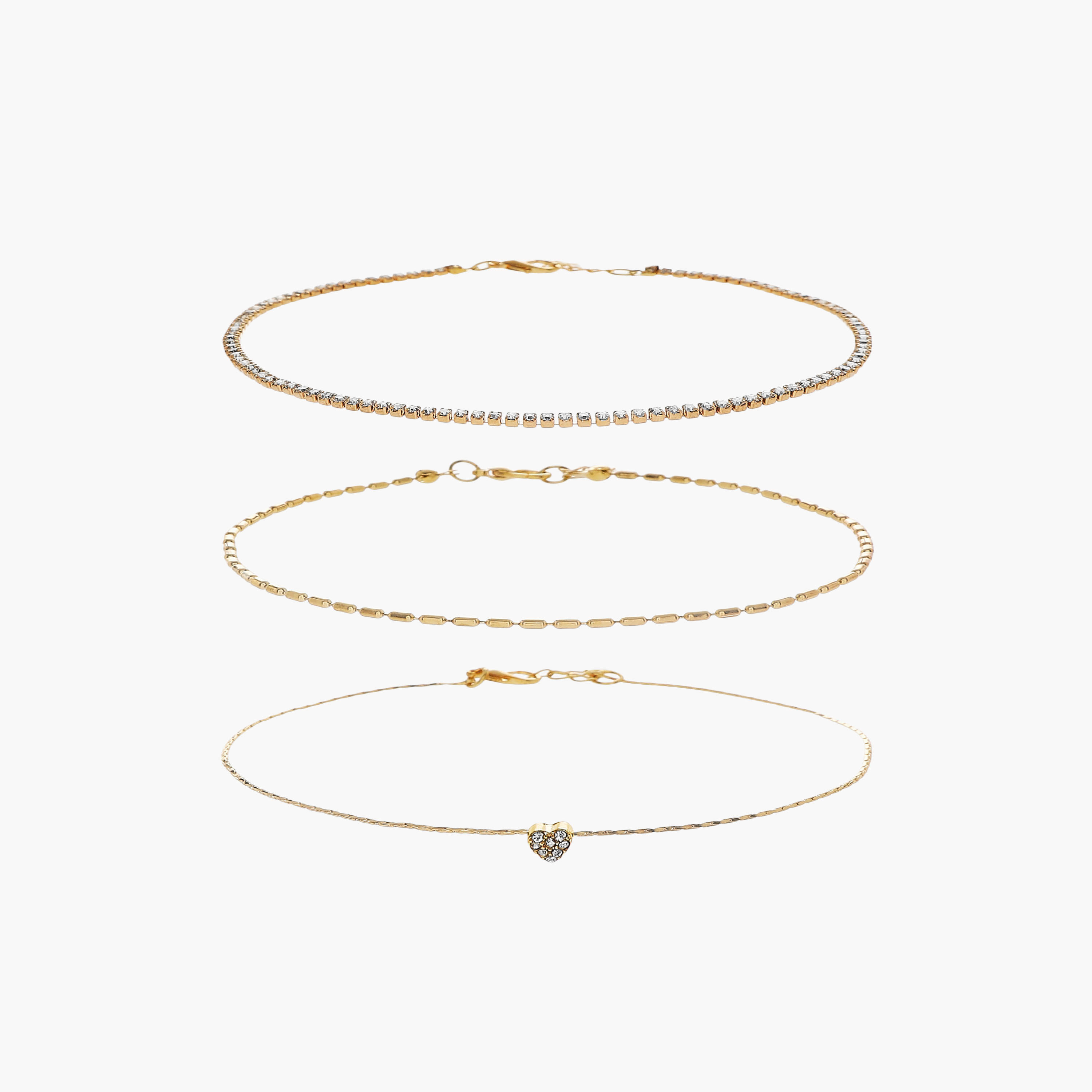 Pack of 3 Metal Embellished Anklet-women-watchesandjewellery-jewellery-anklets-image-1
