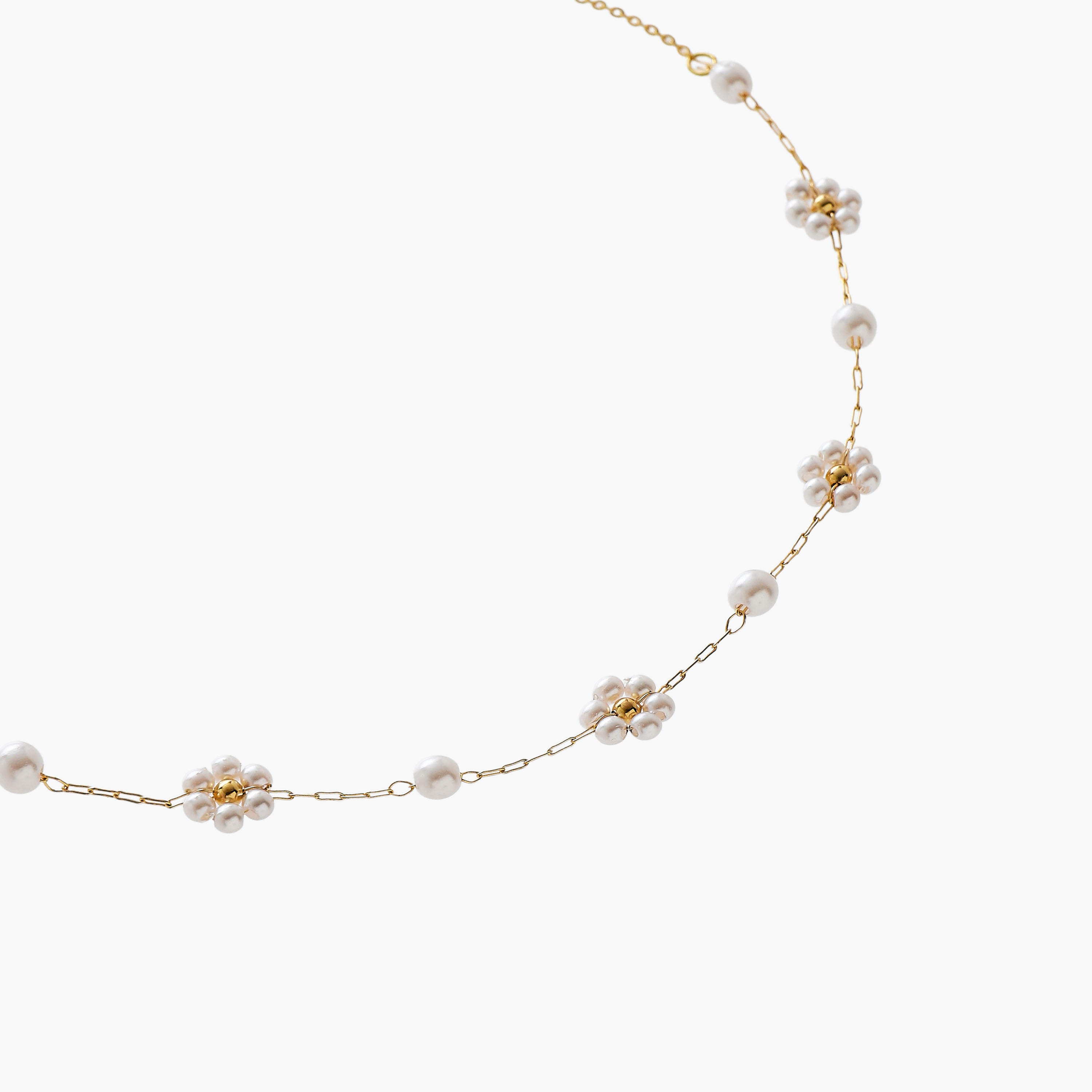 Metal Floral Pearl Embellished Necklace-women-watchesandjewellery-jewellery-necklacesandpendants-image-2