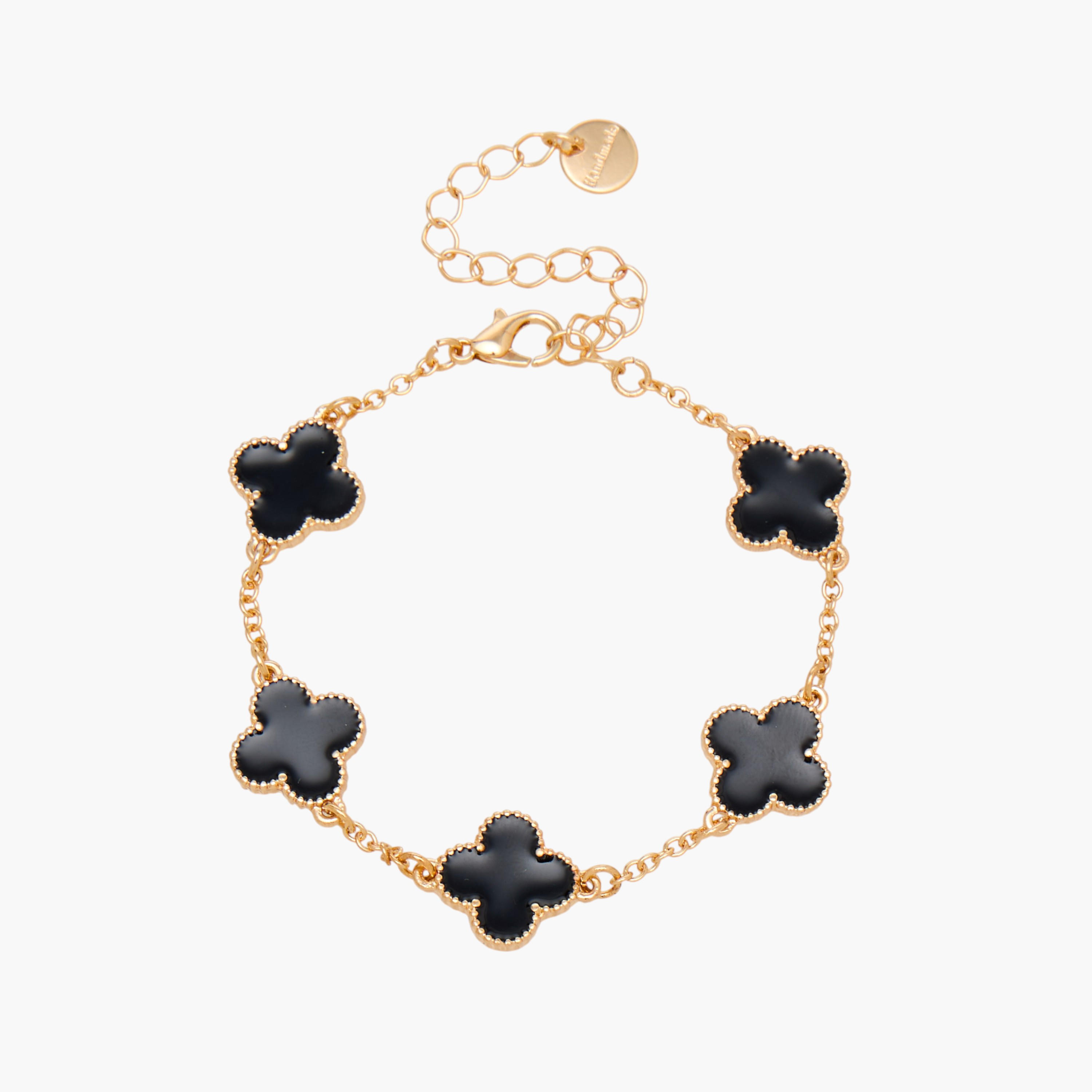 Gold Tone Clover Charm Bracelet-women-watchesandjewellery-jewellery-banglesandbracelets-image-1