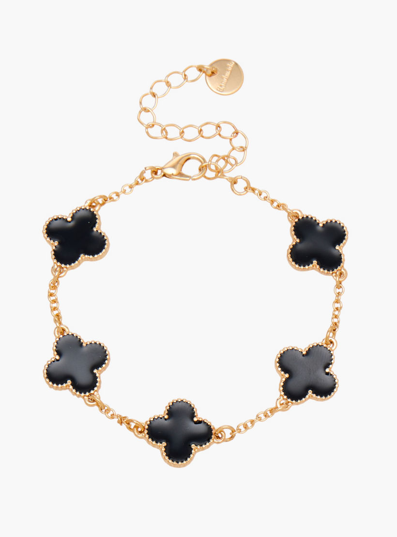 Gold Tone Clover Charm Bracelet-women-watchesandjewellery-jewellery-banglesandbracelets-image-1