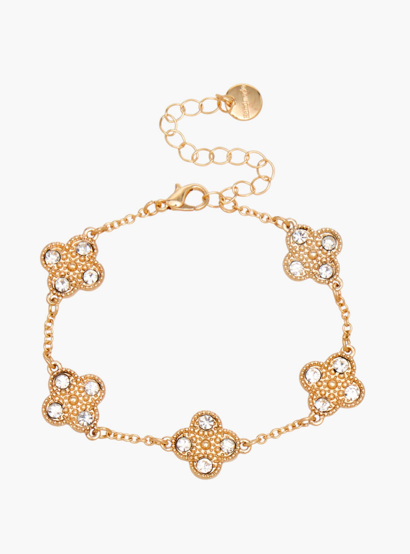 Gold Tone Clover Charm Bracelet-women-watchesandjewellery-jewellery-banglesandbracelets-image-4