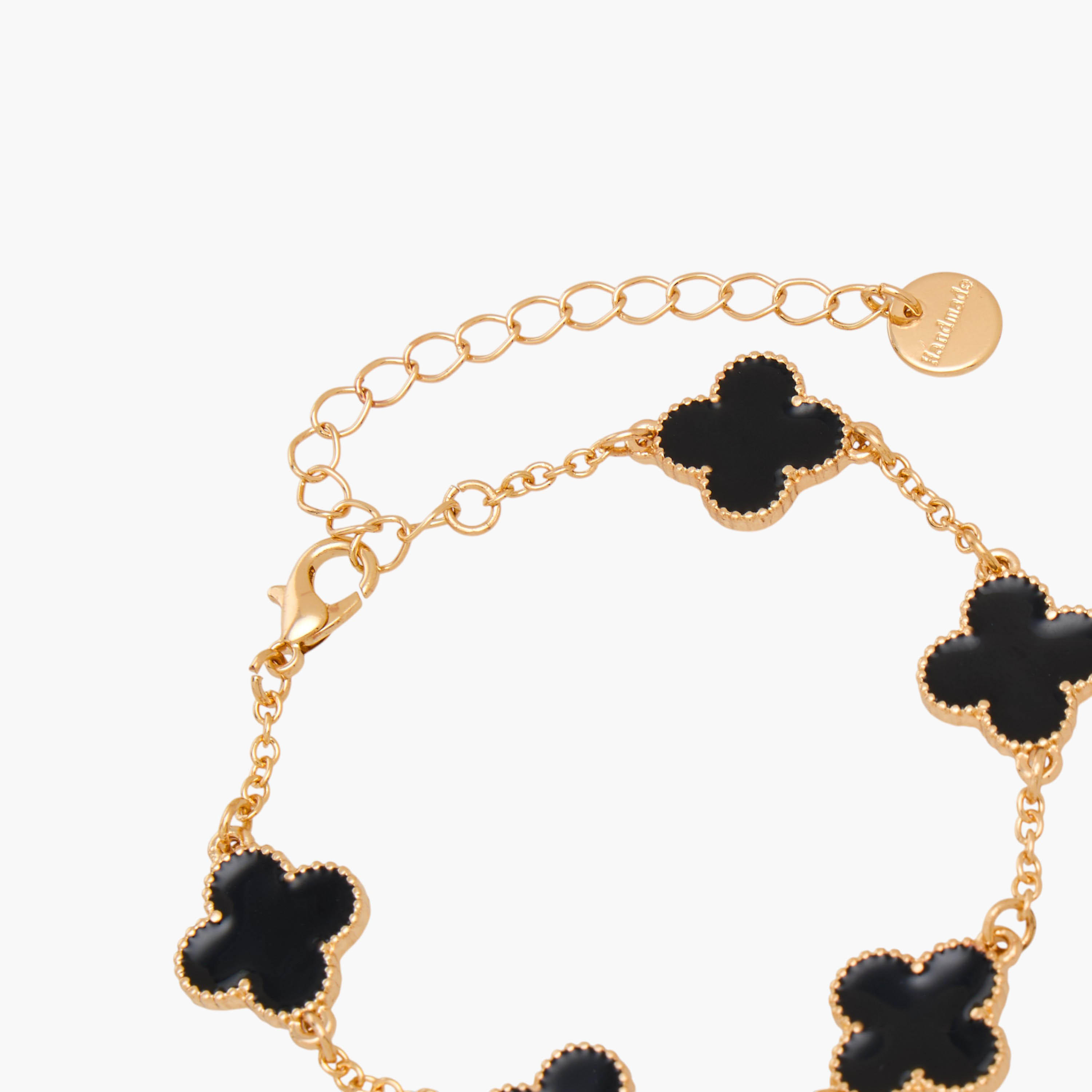 Gold Tone Clover Charm Bracelet-women-watchesandjewellery-jewellery-banglesandbracelets-image-5