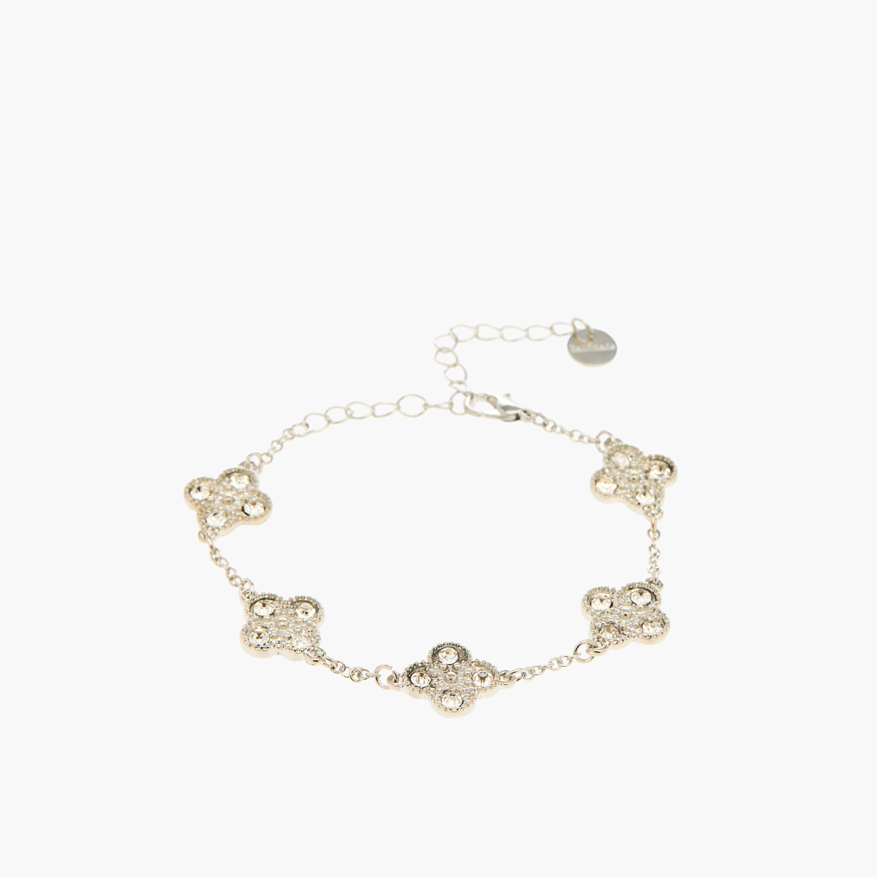 Silver Tone Clover Charm Bracelet-women-watchesandjewellery-jewellery-banglesandbracelets-image-3