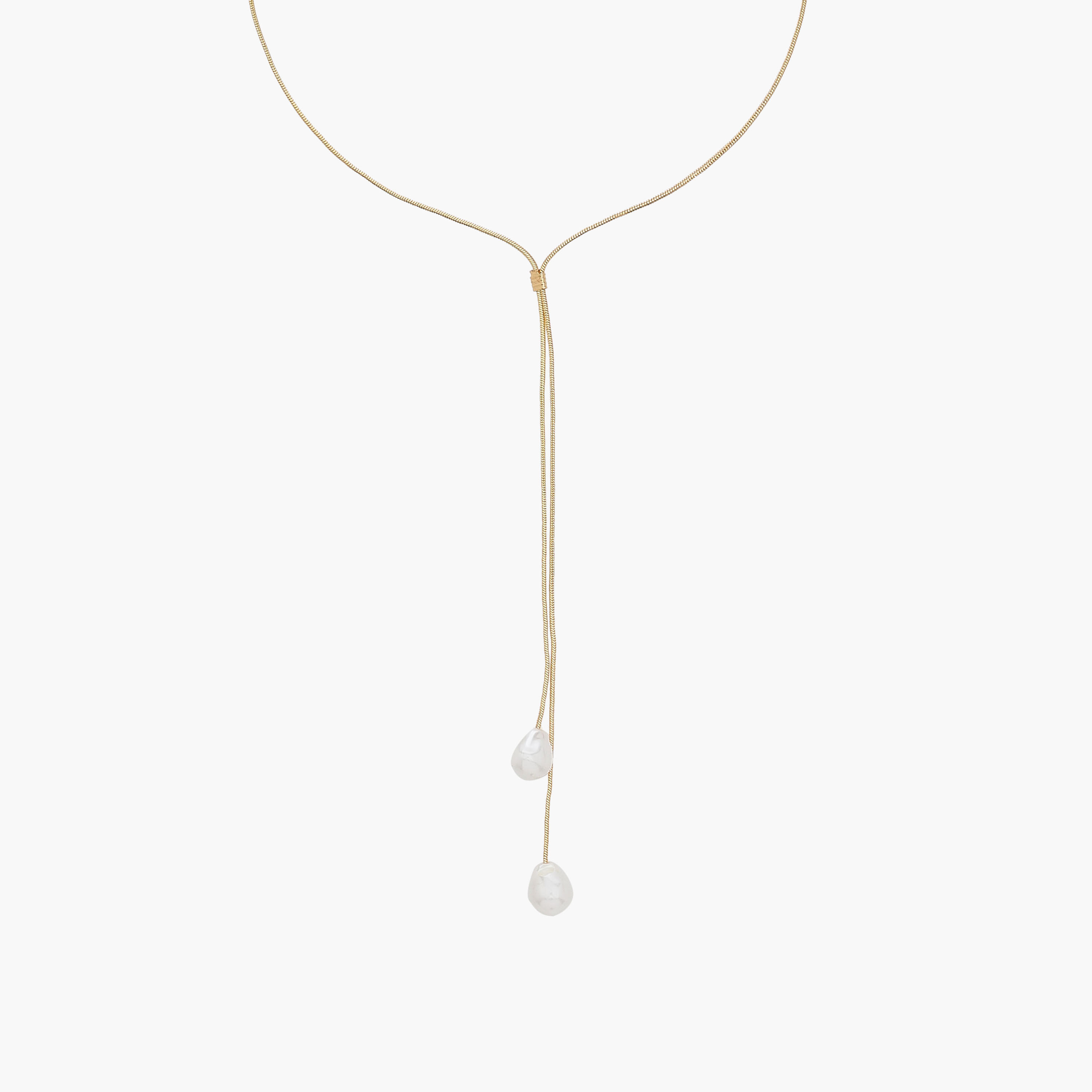 Metallic Necklace with Pearl Drop Detail-women-watchesandjewellery-jewellery-necklacesandpendants-image-2