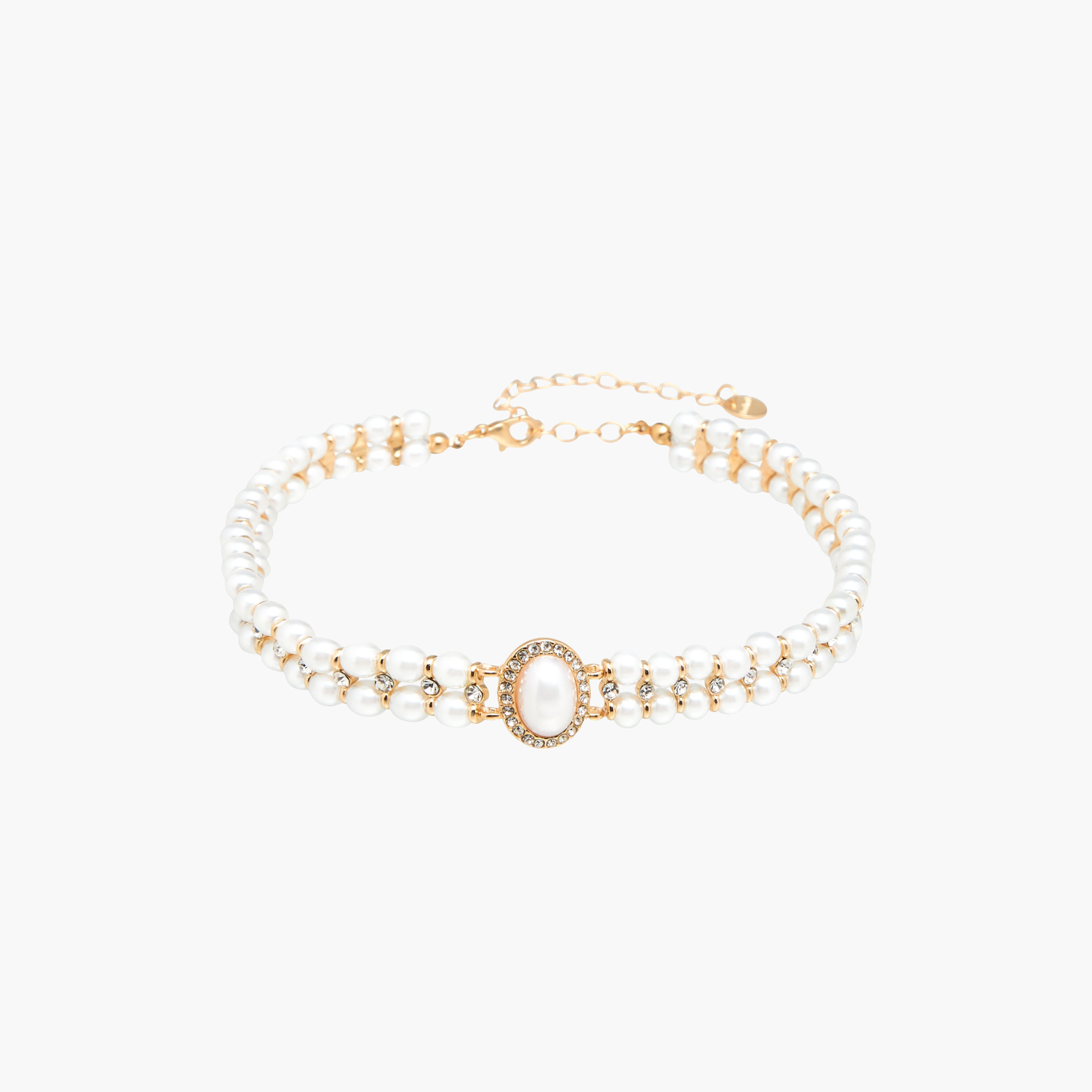 Metallic Pearl Embellished Choker Necklace-women-watchesandjewellery-jewellery-necklacesandpendants-image-1