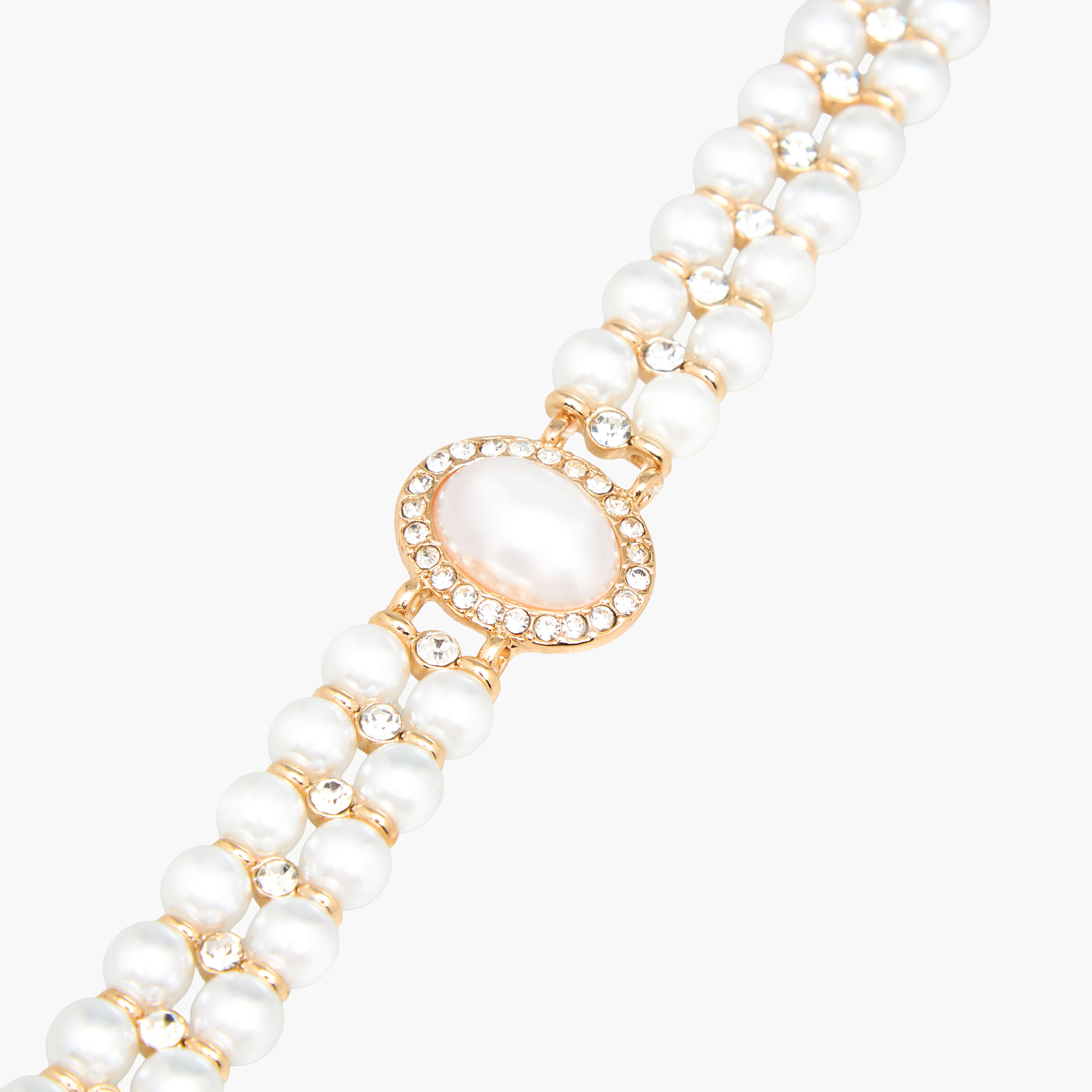 Metallic Pearl Embellished Choker Necklace-women-watchesandjewellery-jewellery-necklacesandpendants-image-2