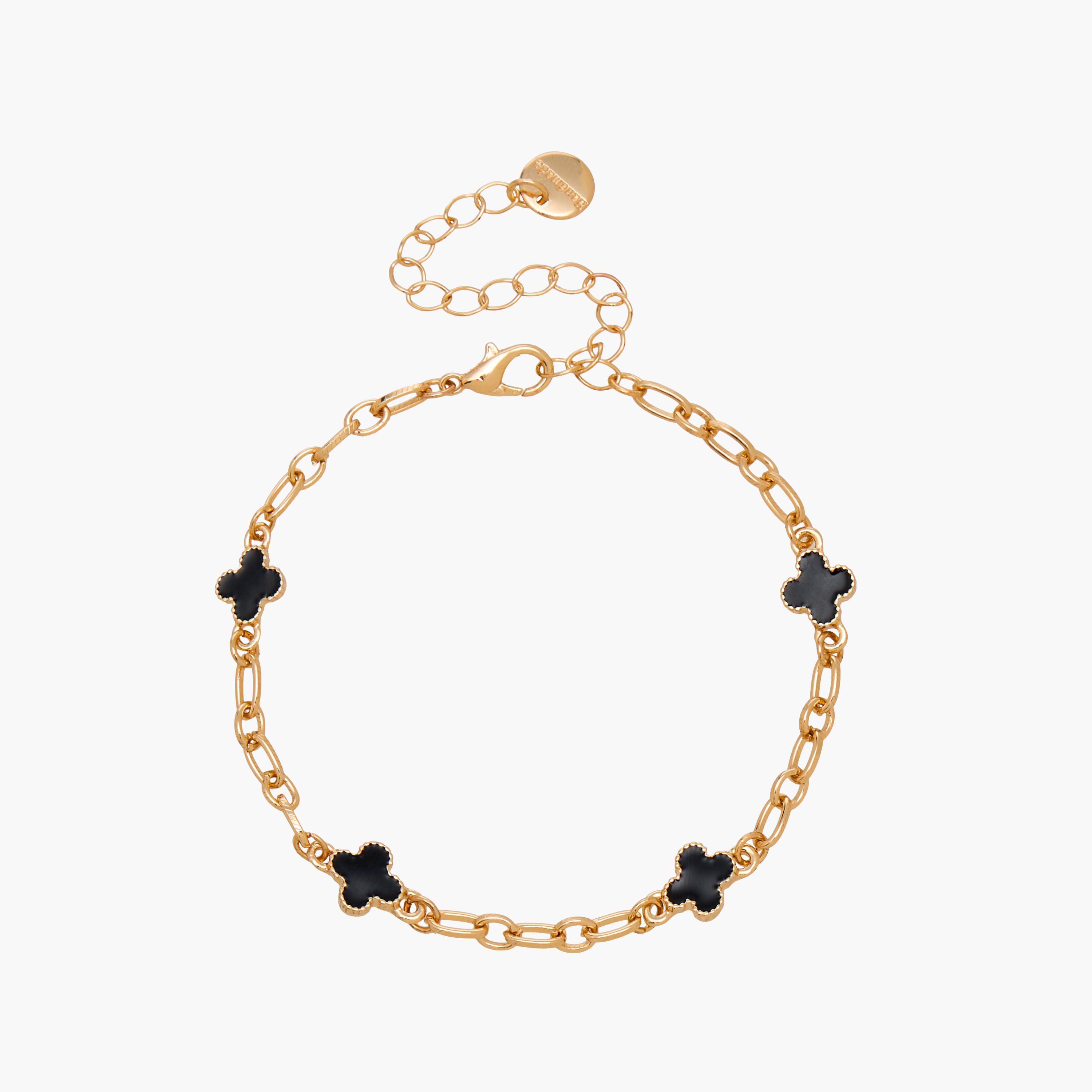 Pack of 2 Gold Tone Clover Charm Bracelet-women-watchesandjewellery-jewellery-banglesandbracelets-image-4