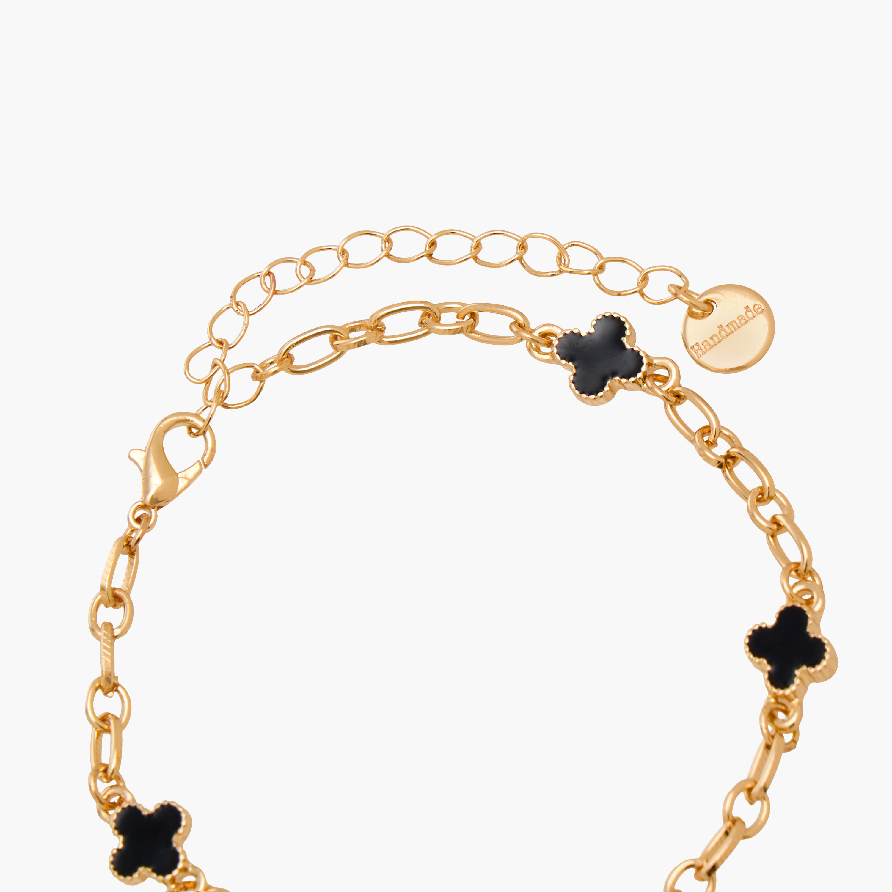 Pack of 2 Gold Tone Clover Charm Bracelet-women-watchesandjewellery-jewellery-banglesandbracelets-image-6