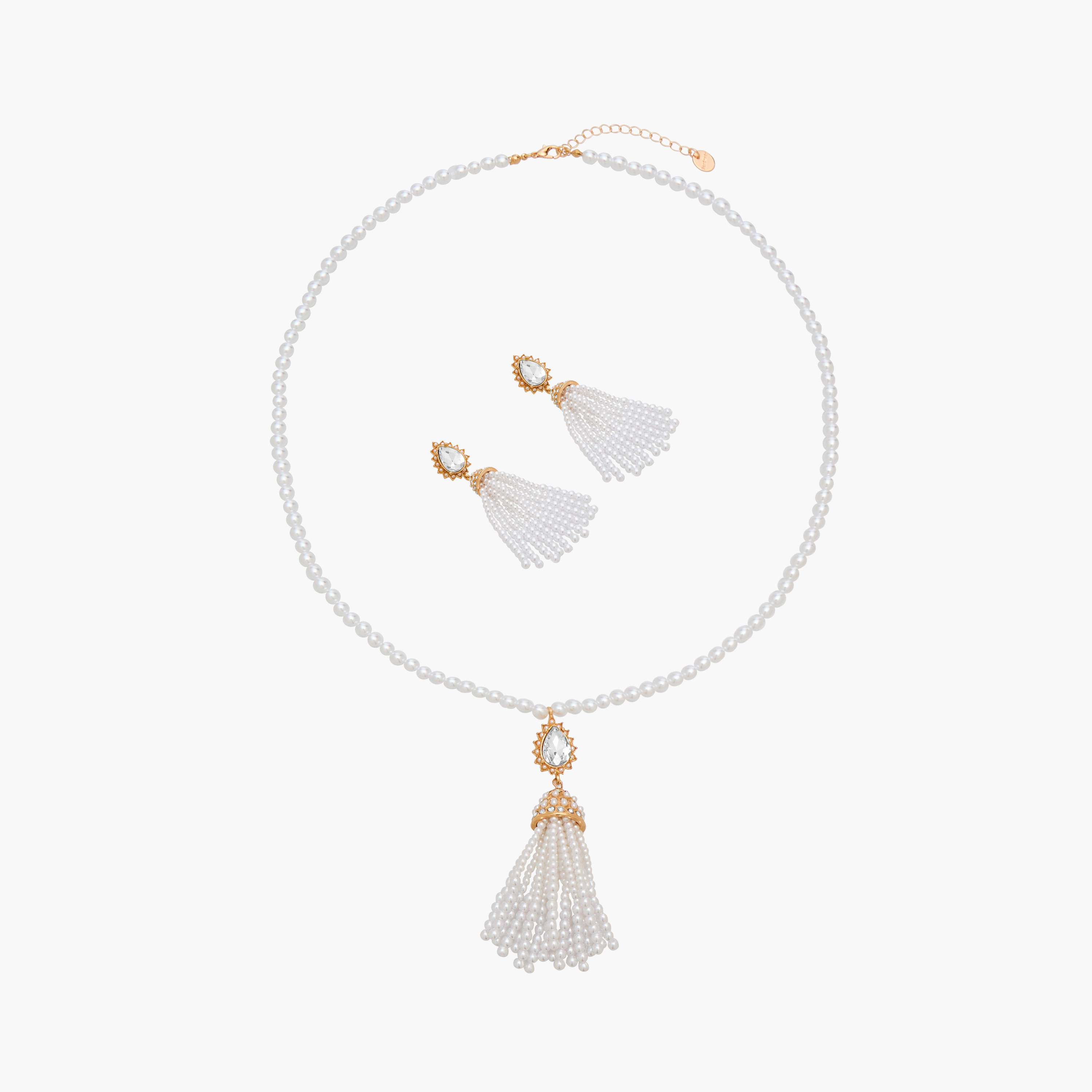 Set of 2 - Pearl Tassel Necklace and Earrings-women-watchesandjewellery-jewellery-jewellerysets-image-1