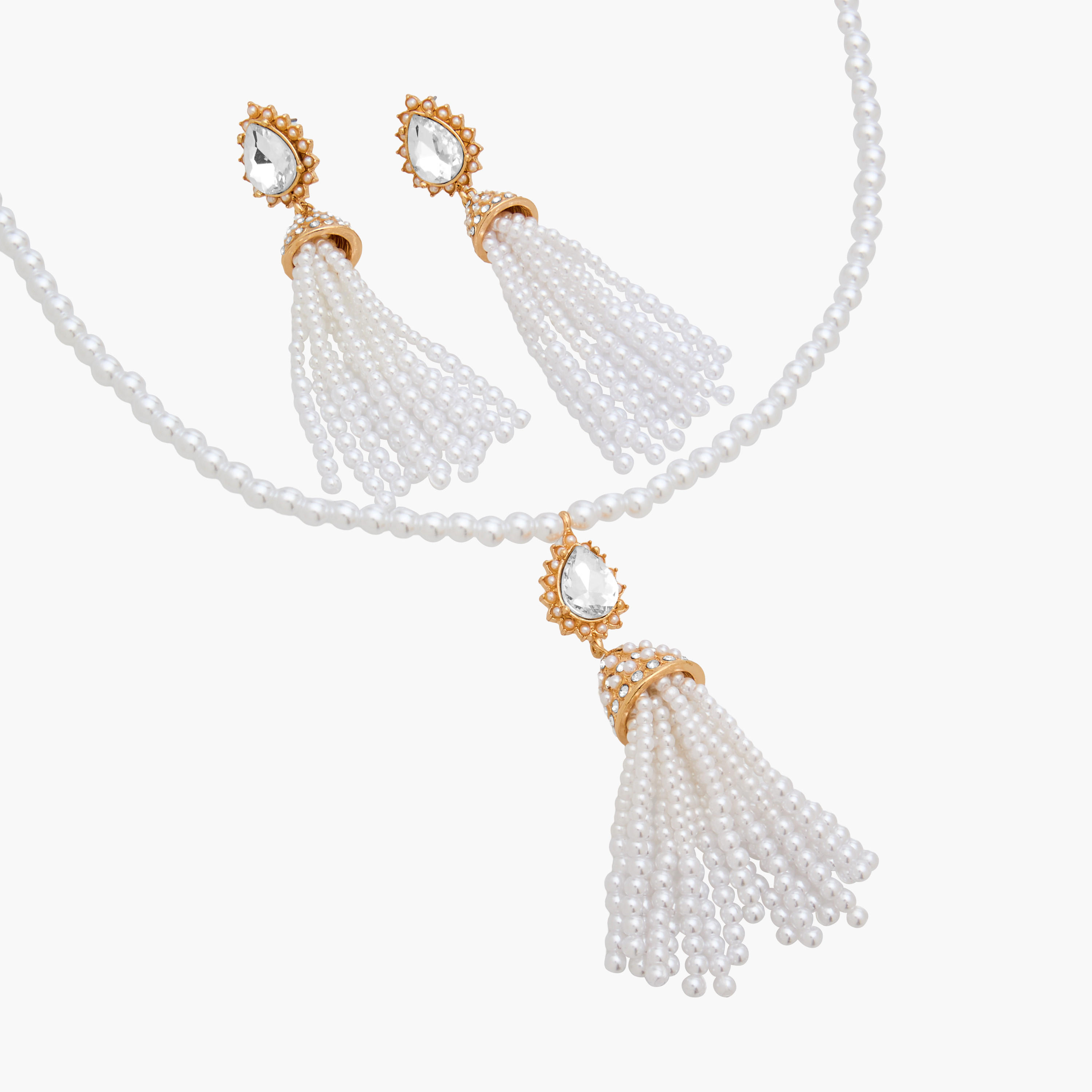 Set of 2 - Pearl Tassel Necklace and Earrings-women-watchesandjewellery-jewellery-jewellerysets-image-4