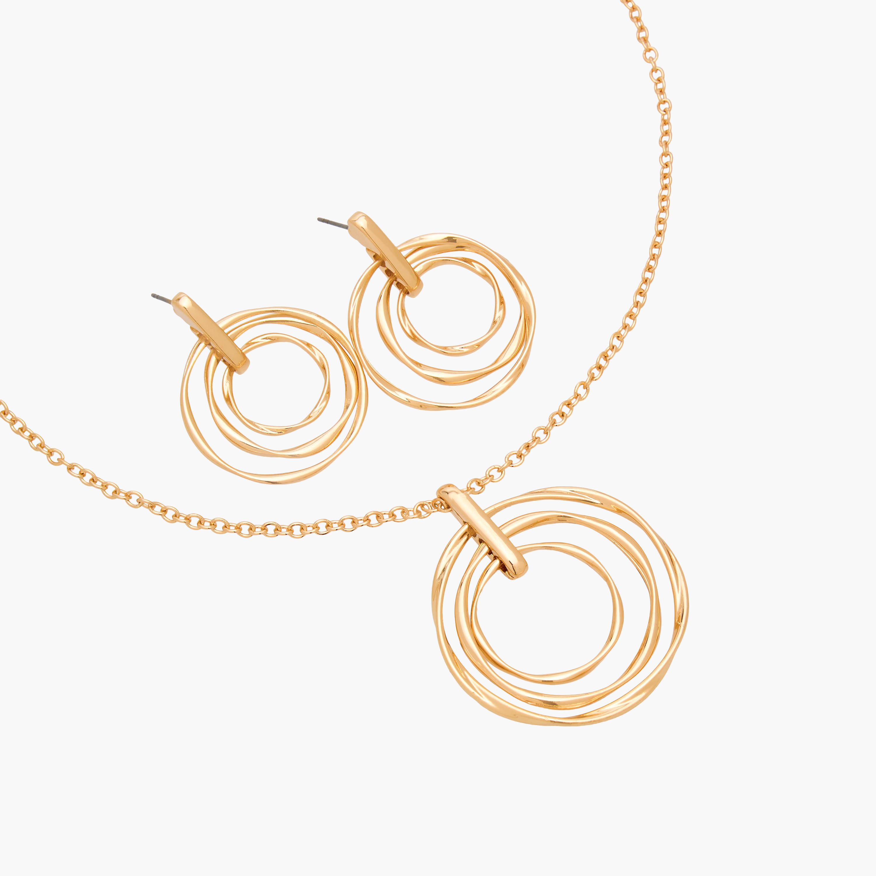 Set of 2 - Concentric Ring Necklace and Earrings-women-watchesandjewellery-jewellery-jewellerysets-image-5