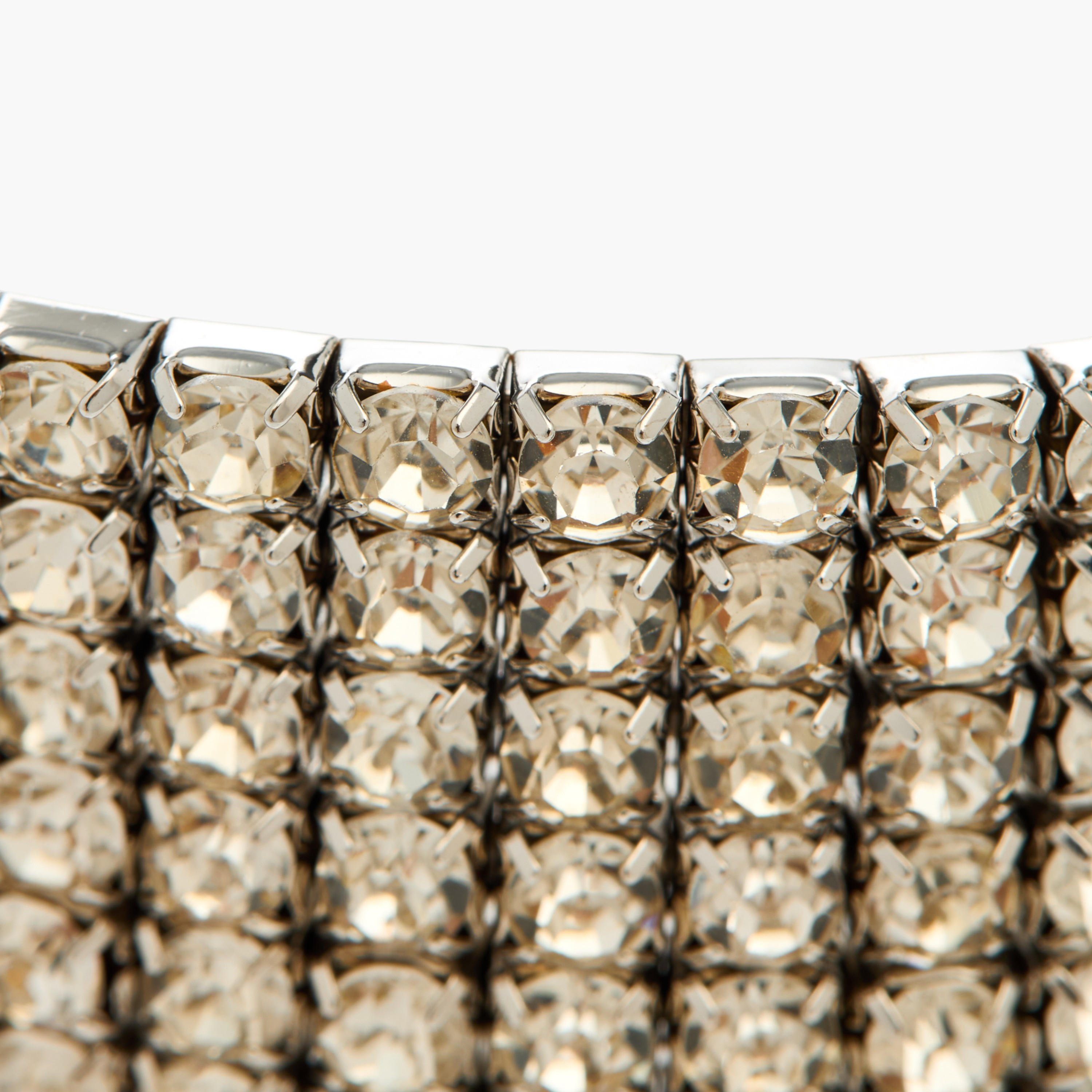 Silver Tone Embellished Stretchable Bracelet-women-watchesandjewellery-jewellery-banglesandbracelets-image-4