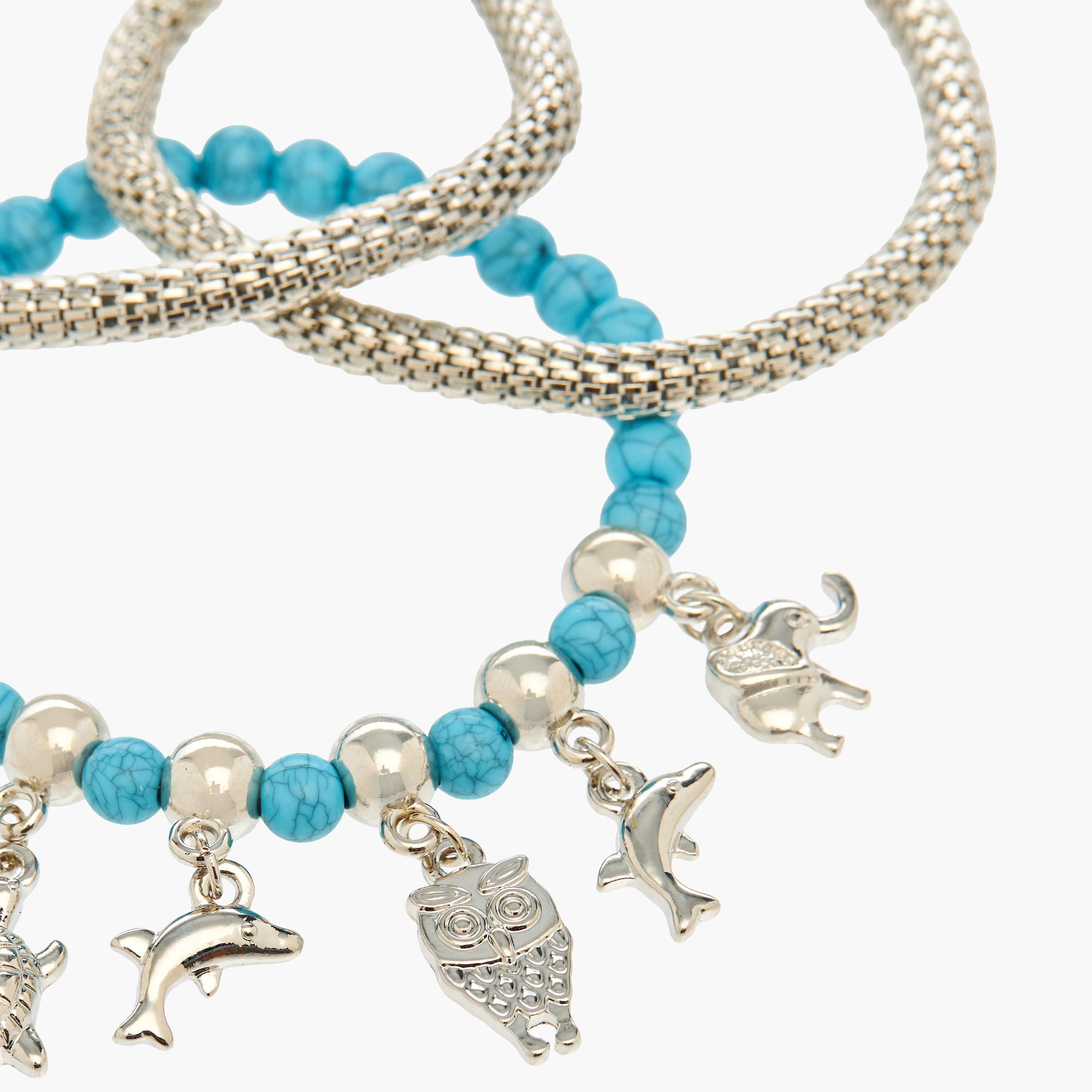 Pack of 3 Metal Silver Finish Assorted Bracelet-women-watchesandjewellery-jewellery-banglesandbracelets-image-9