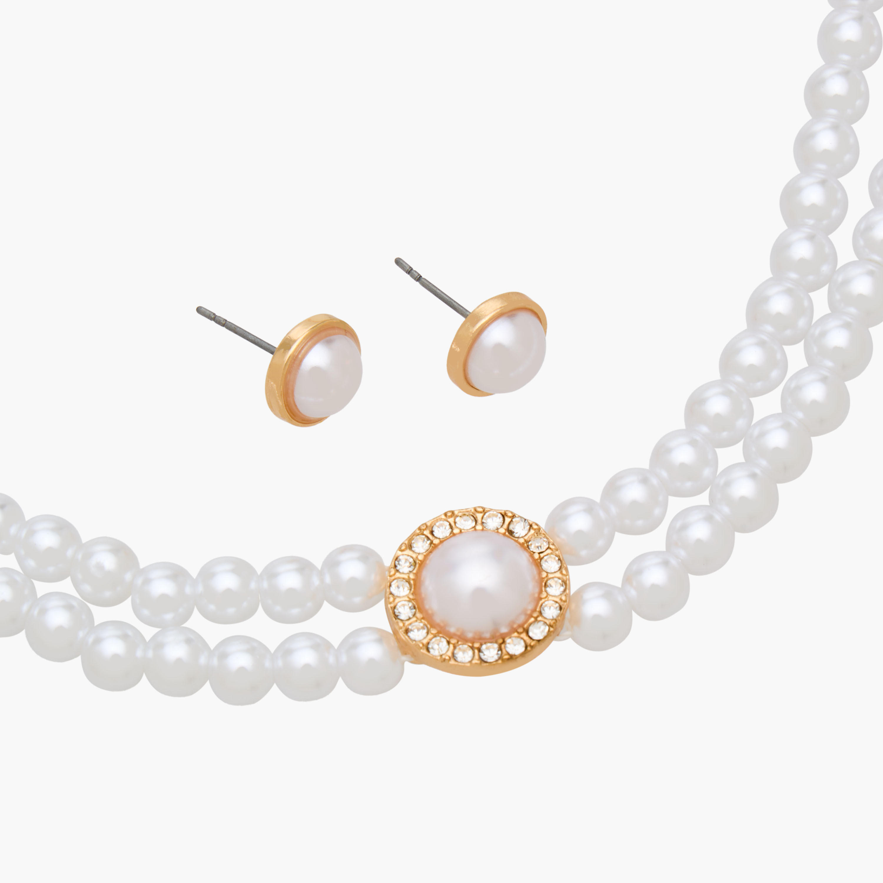 عقد مزين باللؤلؤ وحلق - طقم من قطعتين-women-watchesandjewellery-jewellery-jewellerysets-image-5