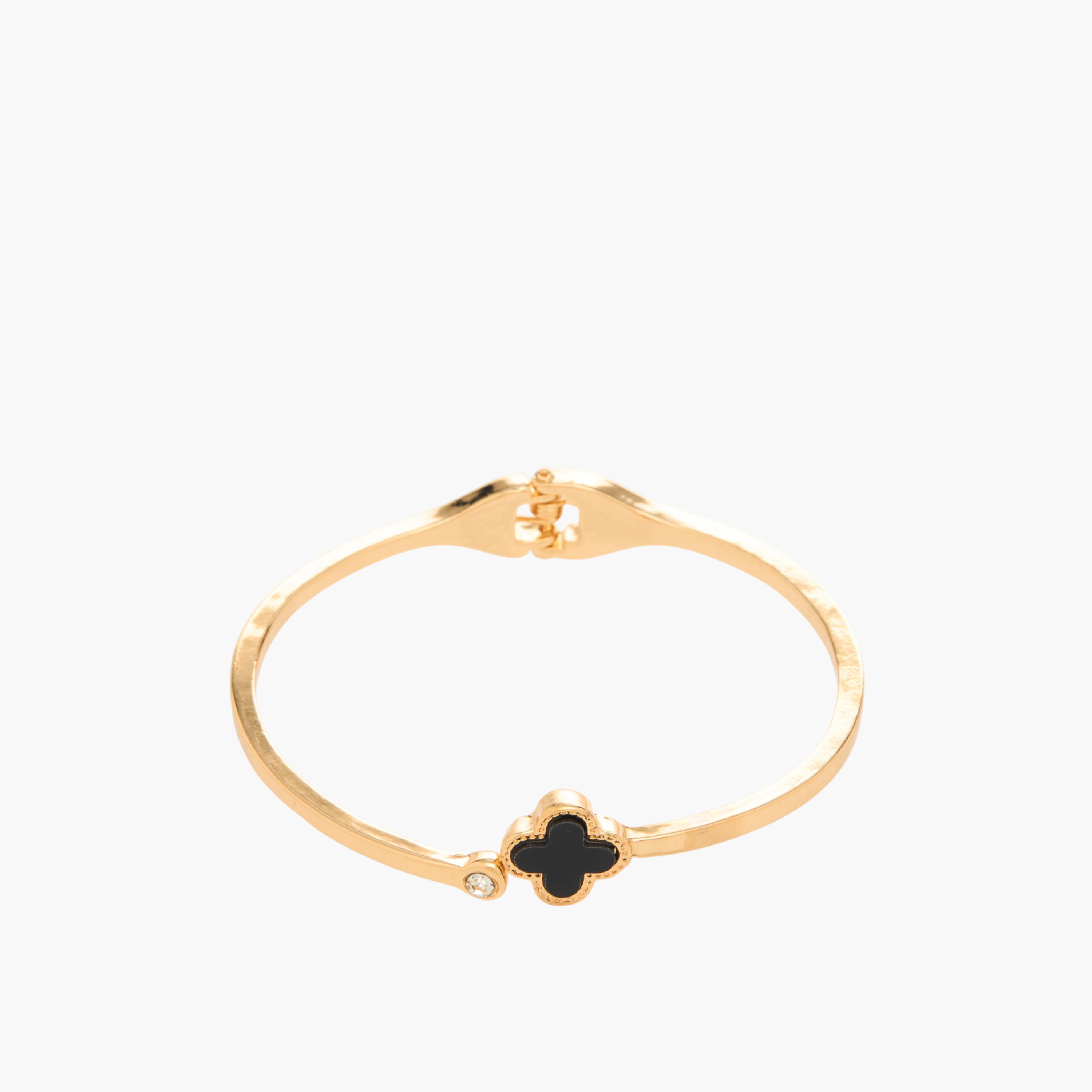 سوار معدن ذهبي بتصميم زهرة البرسيم-women-watchesandjewellery-jewellery-banglesandbracelets-image-2