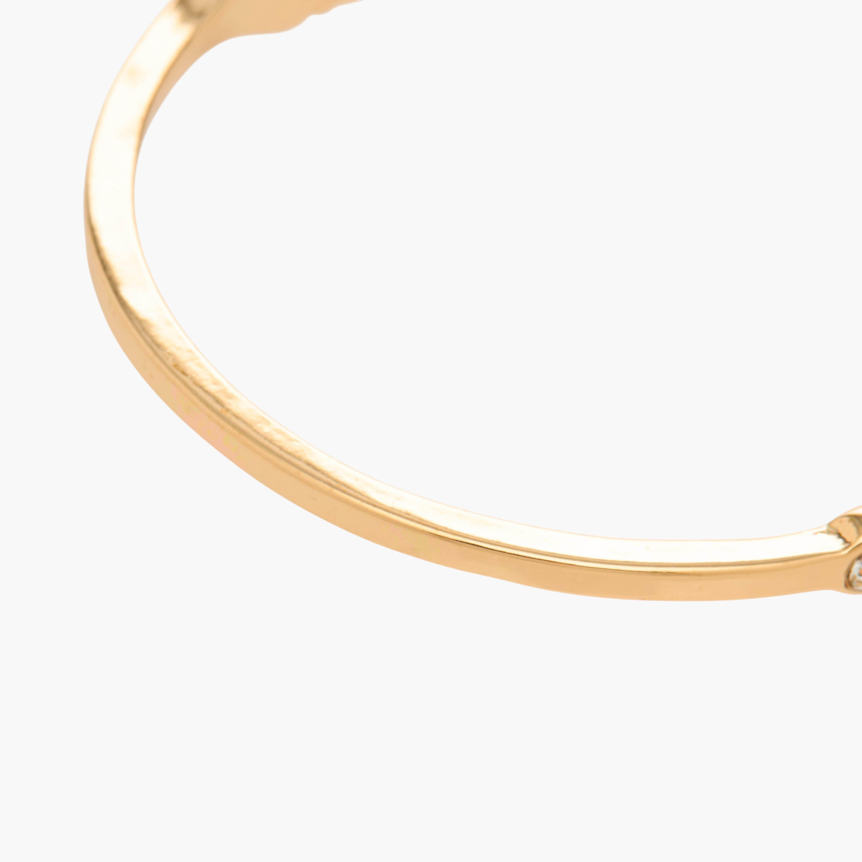 سوار معدن ذهبي بتصميم زهرة البرسيم-women-watchesandjewellery-jewellery-banglesandbracelets-image-4