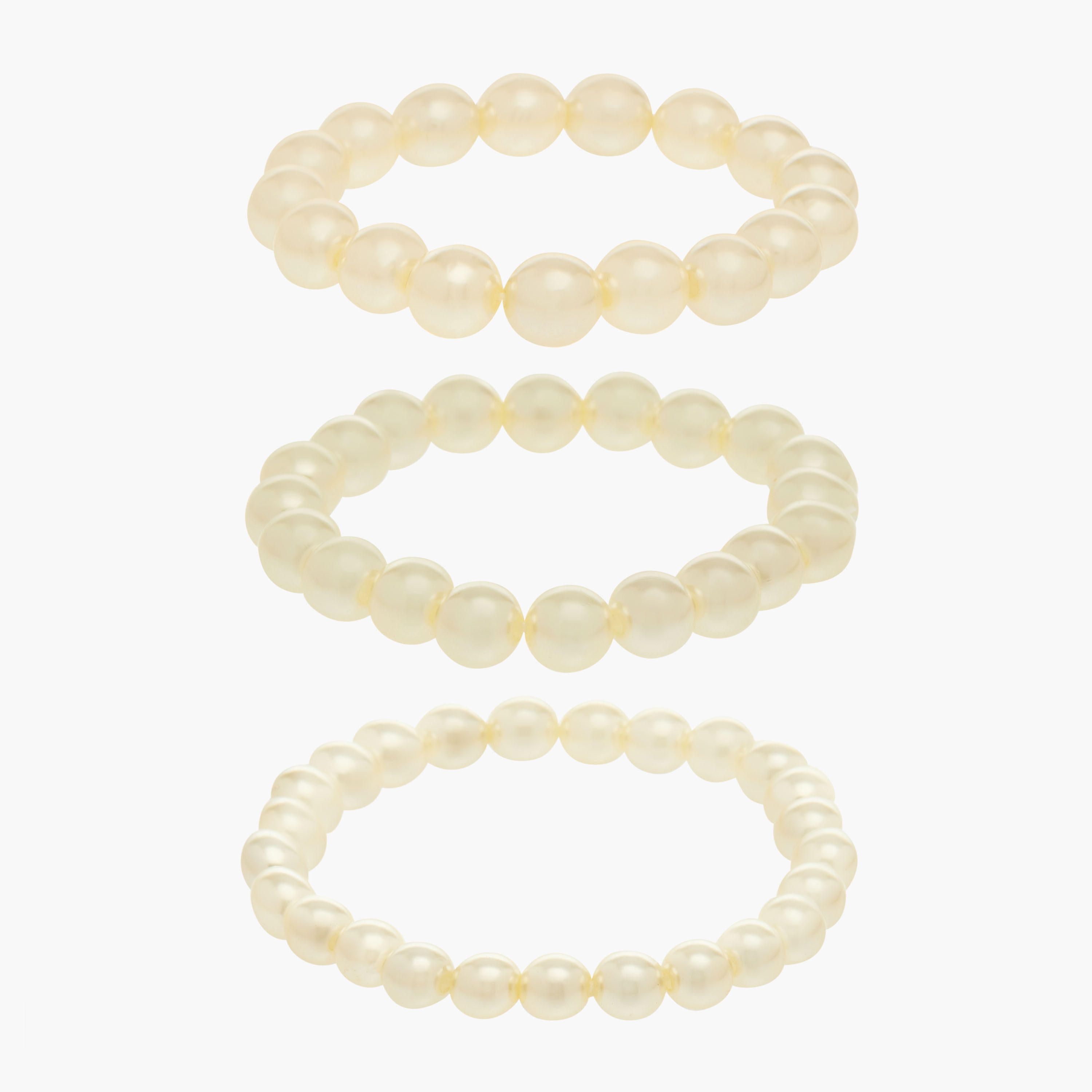 Pack of 3 Metal Beaded Pearl Bracelet-women-watchesandjewellery-jewellery-banglesandbracelets-image-1