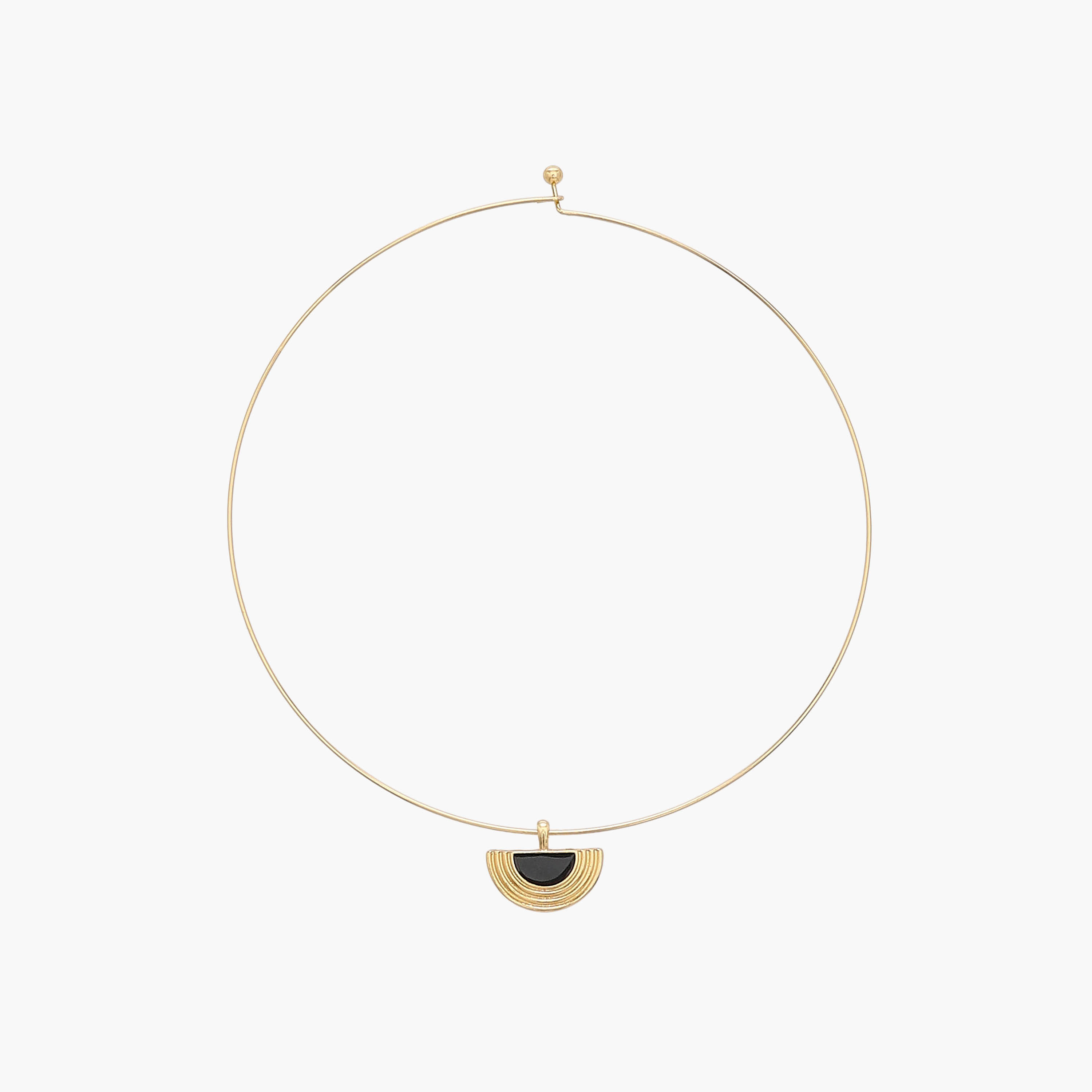 Metal Pendant Necklace with Ribbed Design-women-watchesandjewellery-jewellery-necklacesandpendants-image-1