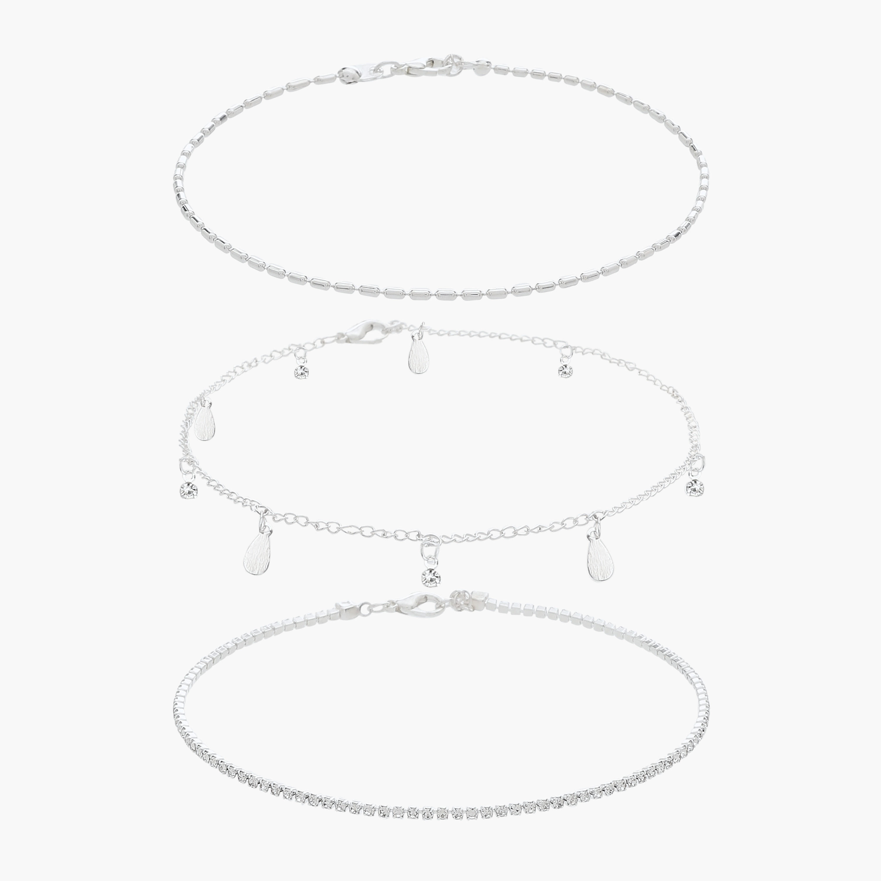 Pack of 3 Metal Embellished Anklet-women-watchesandjewellery-jewellery-anklets-image-1