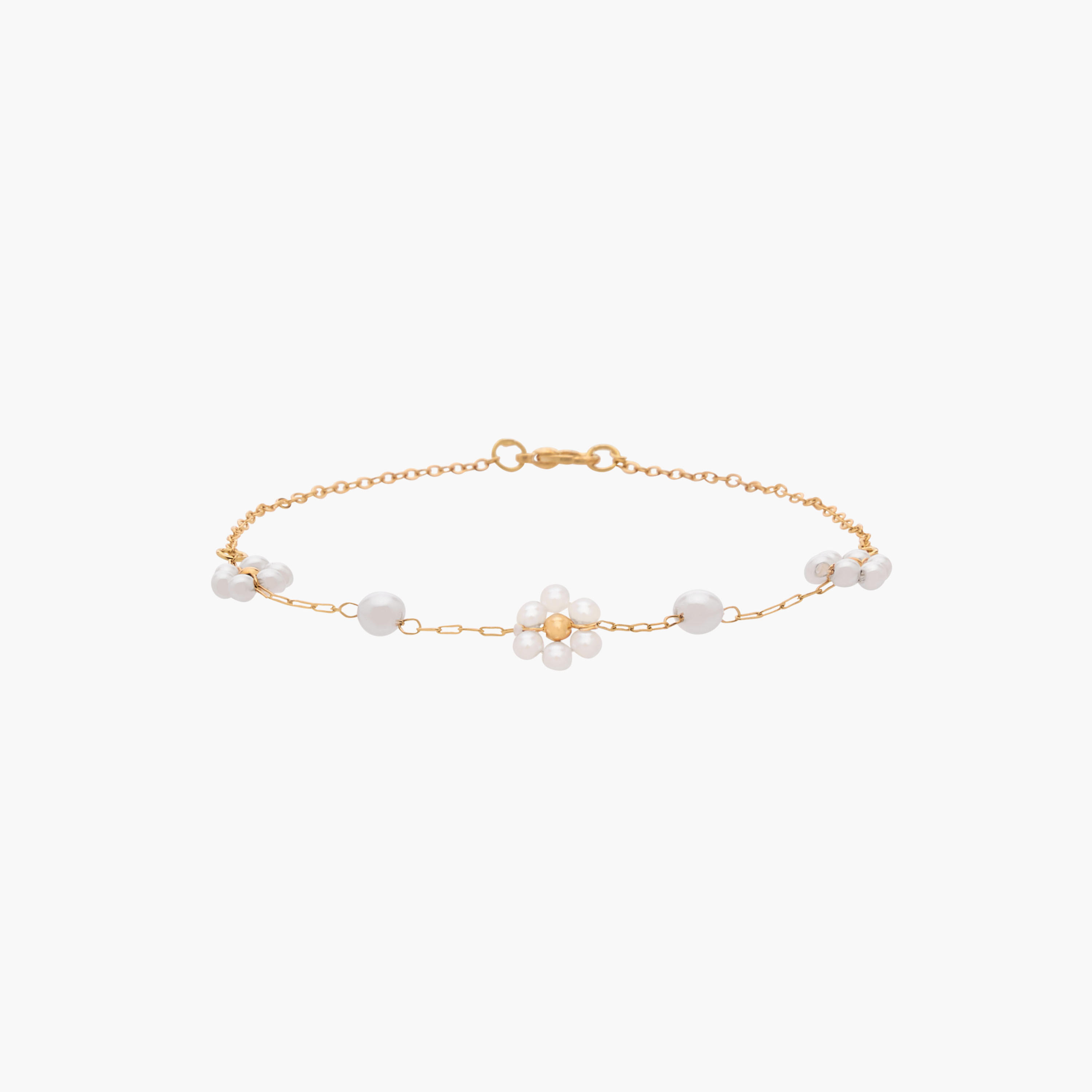 Gold Tone Pearl Embellished Anklet-women-watchesandjewellery-jewellery-anklets-image-1