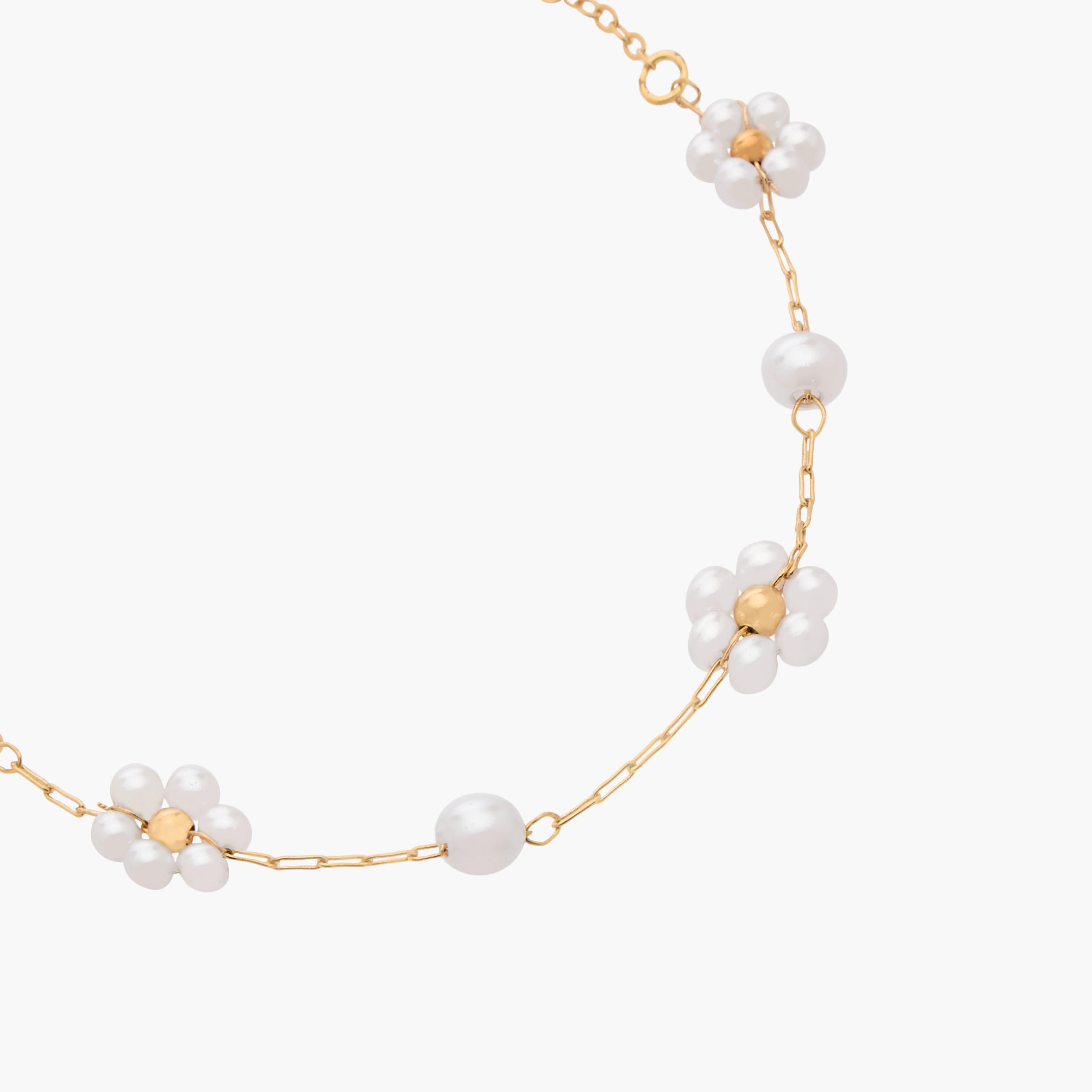 Gold Tone Pearl Embellished Anklet-women-watchesandjewellery-jewellery-anklets-image-3