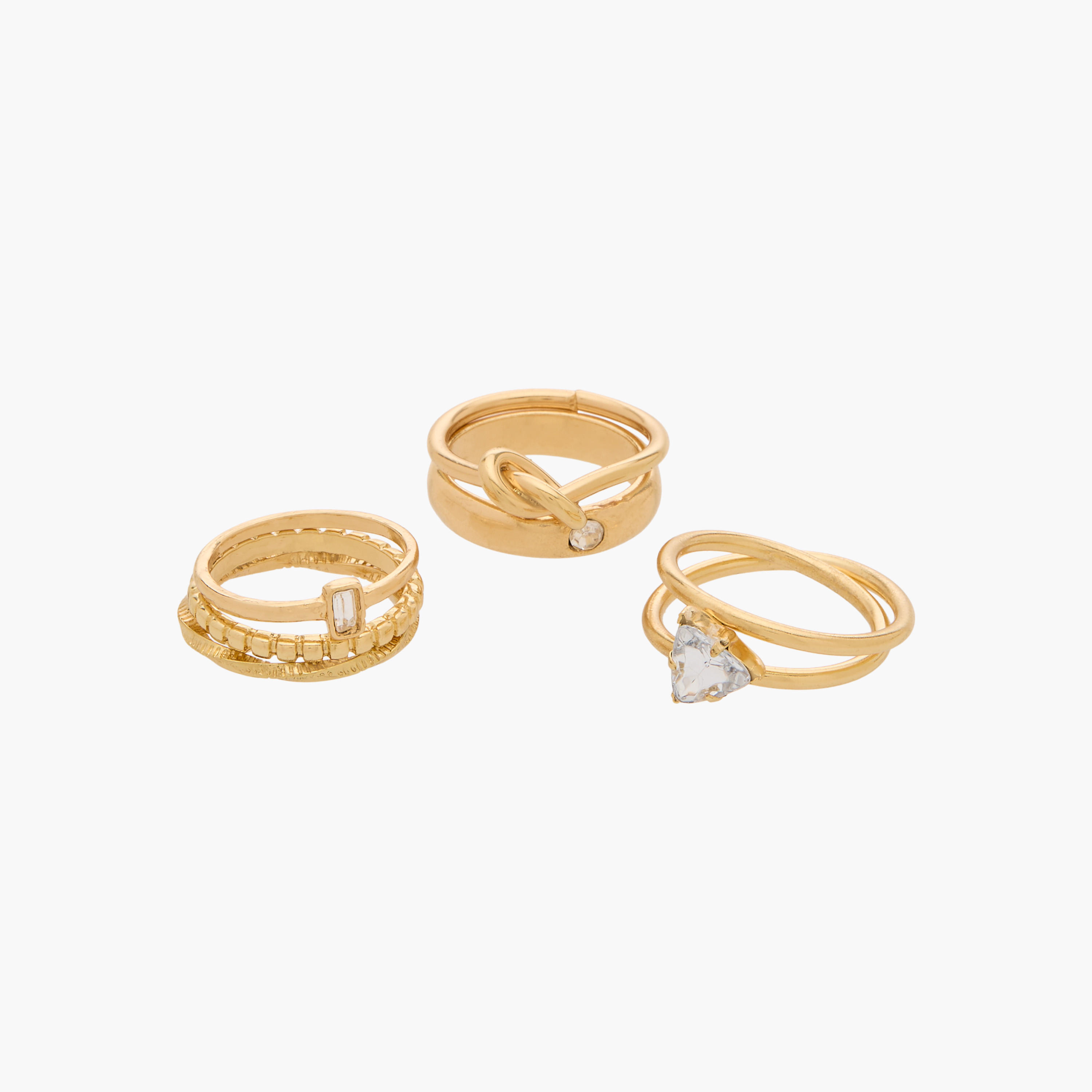 Assorted Gold Tone Ring - Set of 6-women-watchesandjewellery-jewellery-rings-image-2