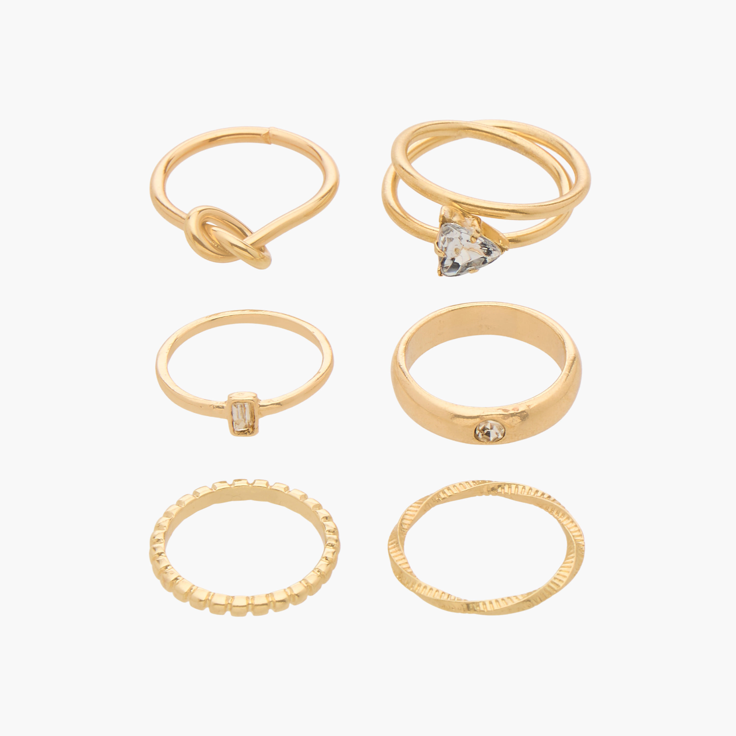 خواتم معدن متنوعة - عبوة 6 قطع-women-watchesandjewellery-jewellery-rings-image-1