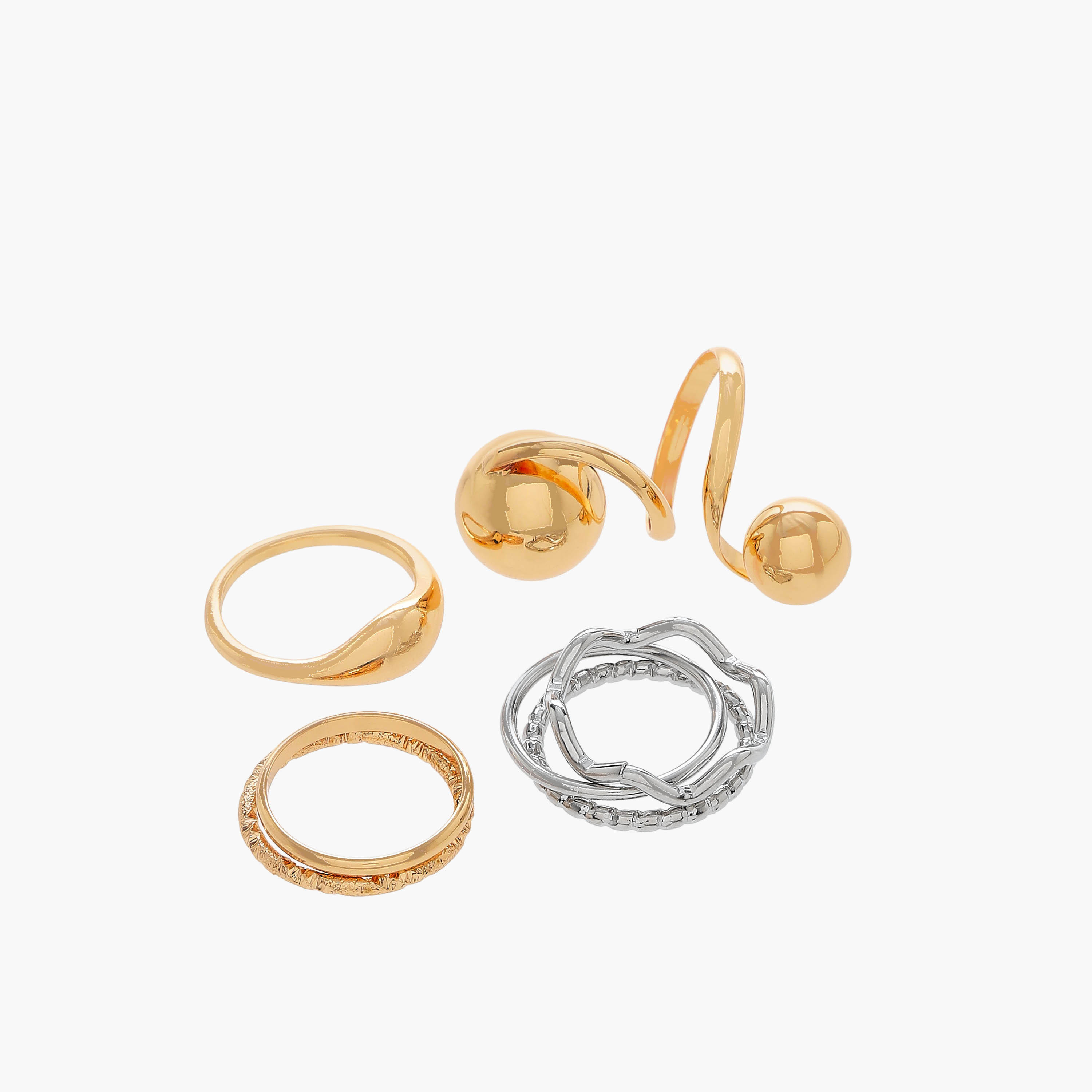 Stackable Metal Assorted Ring - Set of 7-women-watchesandjewellery-jewellery-rings-image-2