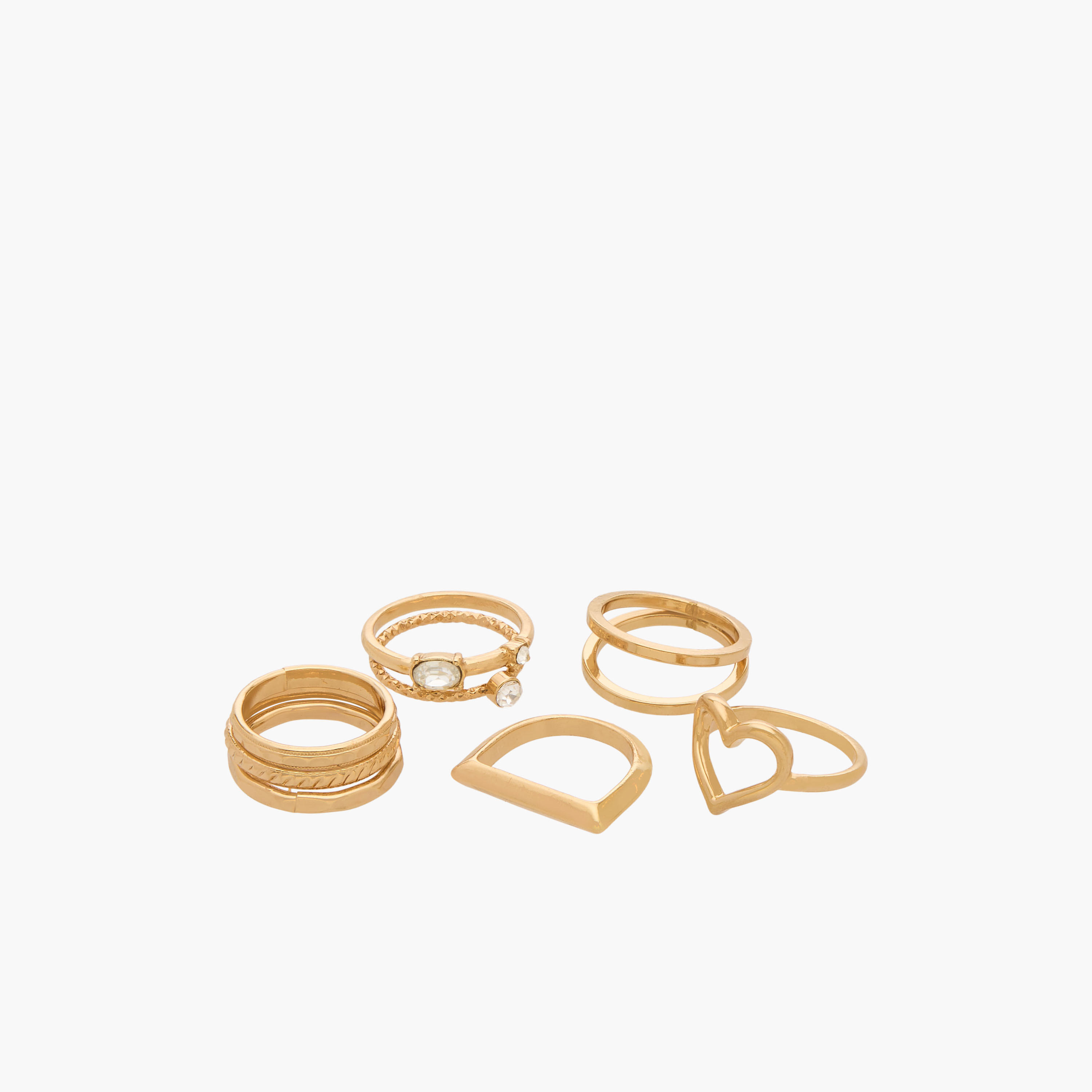 Assorted Gold Tone Ring - Set of 8-women-watchesandjewellery-jewellery-rings-image-2