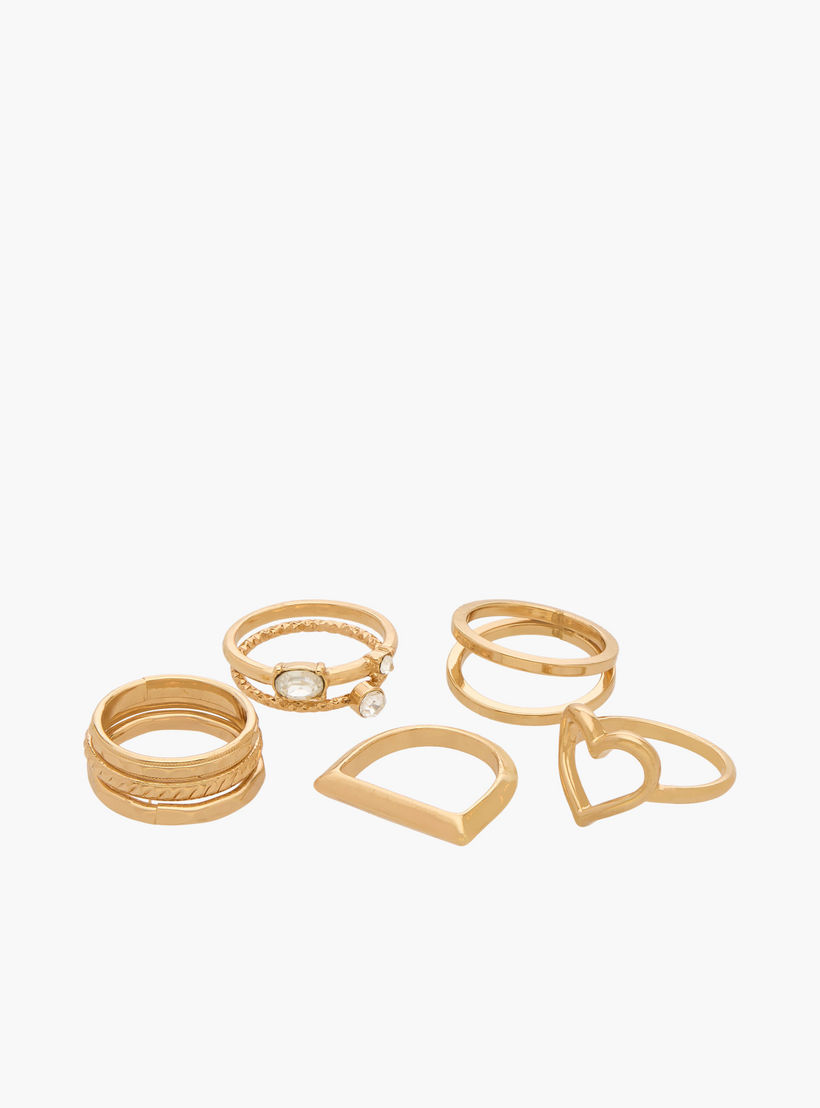 Assorted Gold Tone Ring - Set of 8-women-watchesandjewellery-jewellery-rings-image-2
