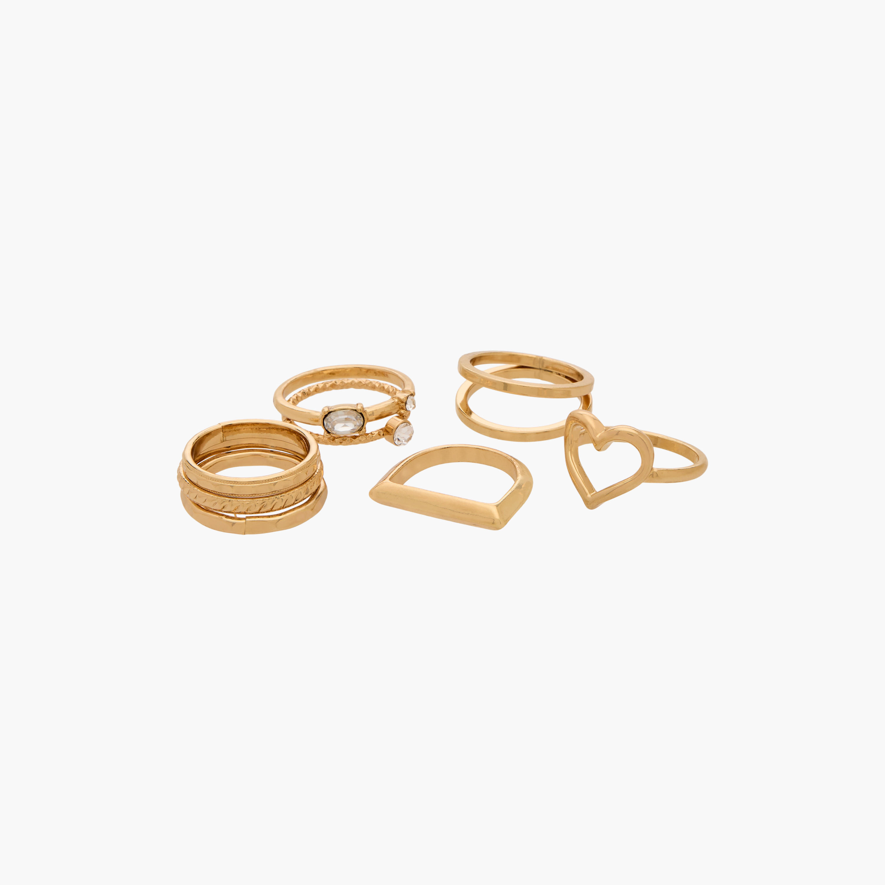 Assorted Gold Tone Ring - Set of 8-women-watchesandjewellery-jewellery-rings-image-2