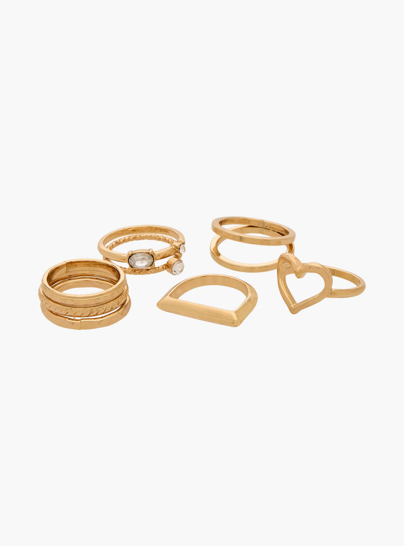 Assorted Gold Tone Ring - Set of 8-women-watchesandjewellery-jewellery-rings-image-2