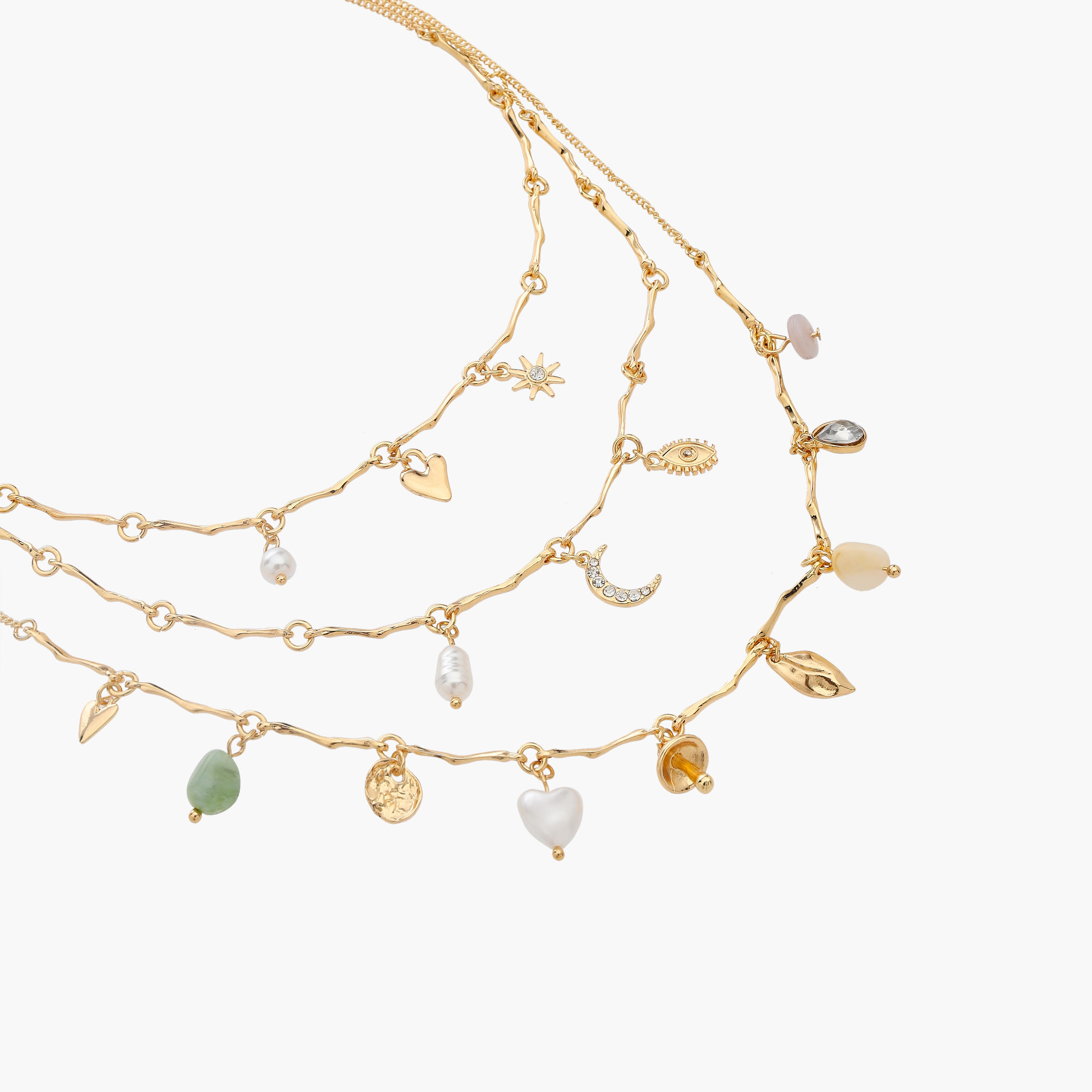 Metallic Layered Necklace with Charm Embellishment-women-watchesandjewellery-jewellery-necklacesandpendants-image-3