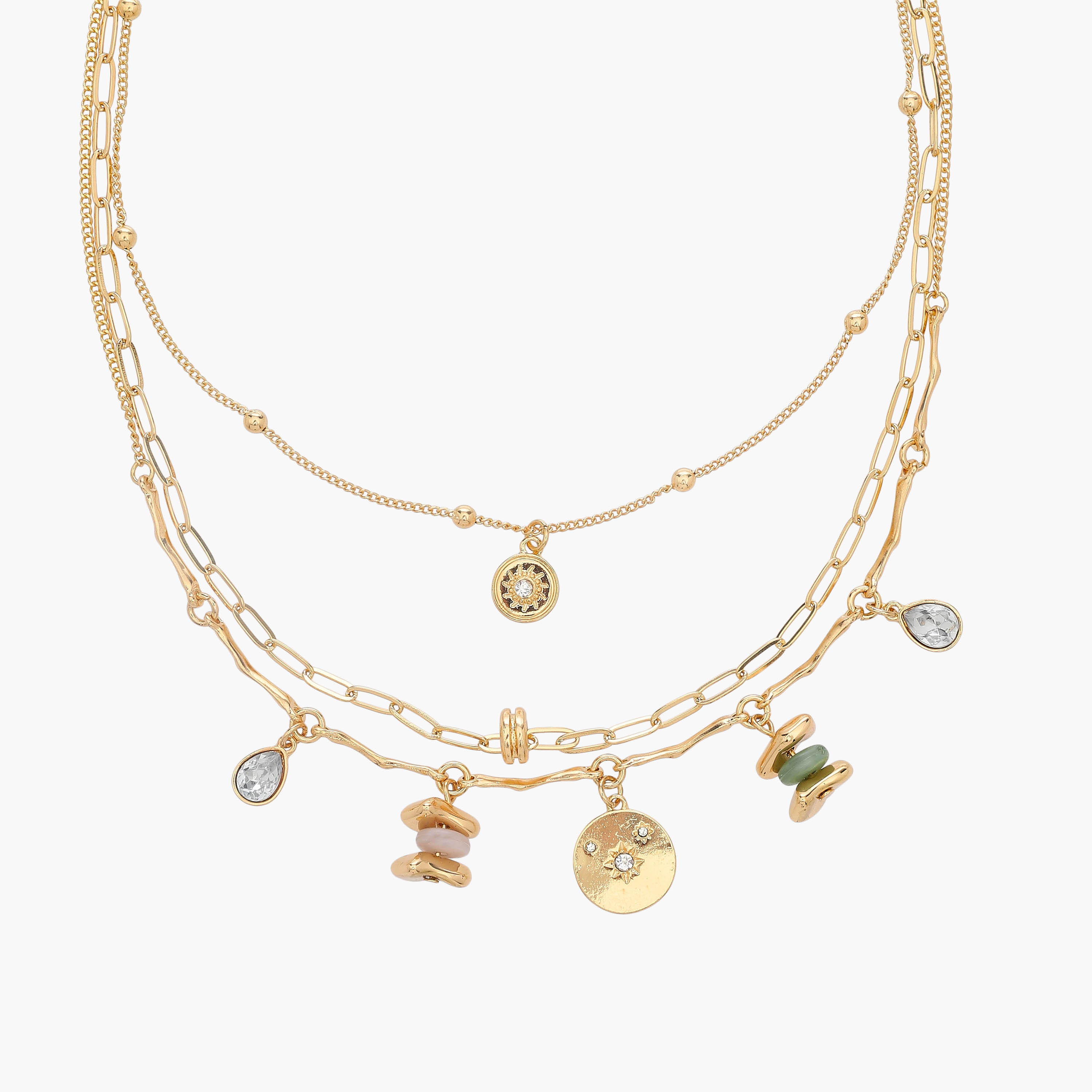 Metal Layered Charm Necklace-women-watchesandjewellery-jewellery-necklacesandpendants-image-2