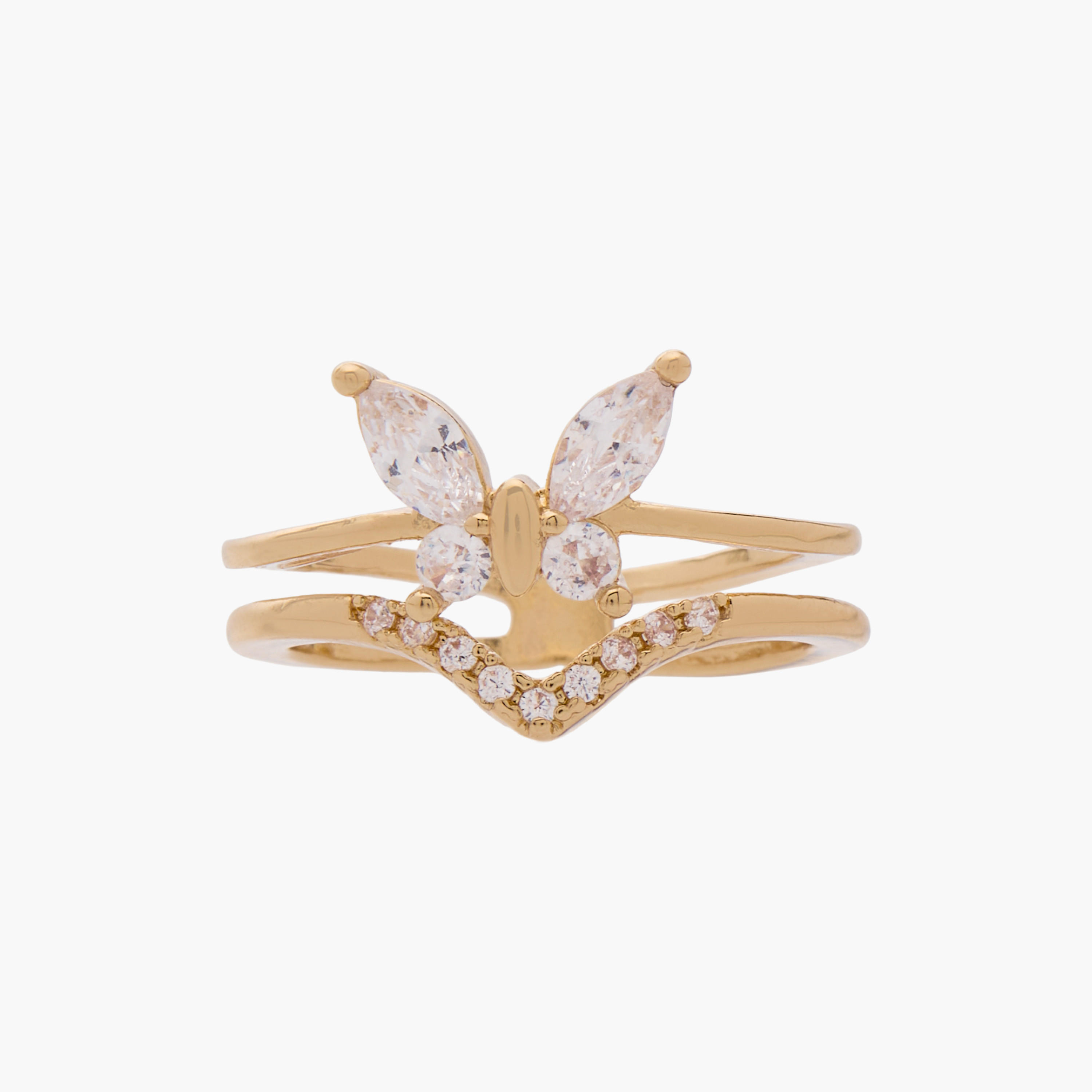 خاتم معدن مزيّن بمكعب زيركون-women-watchesandjewellery-jewellery-rings-image-1