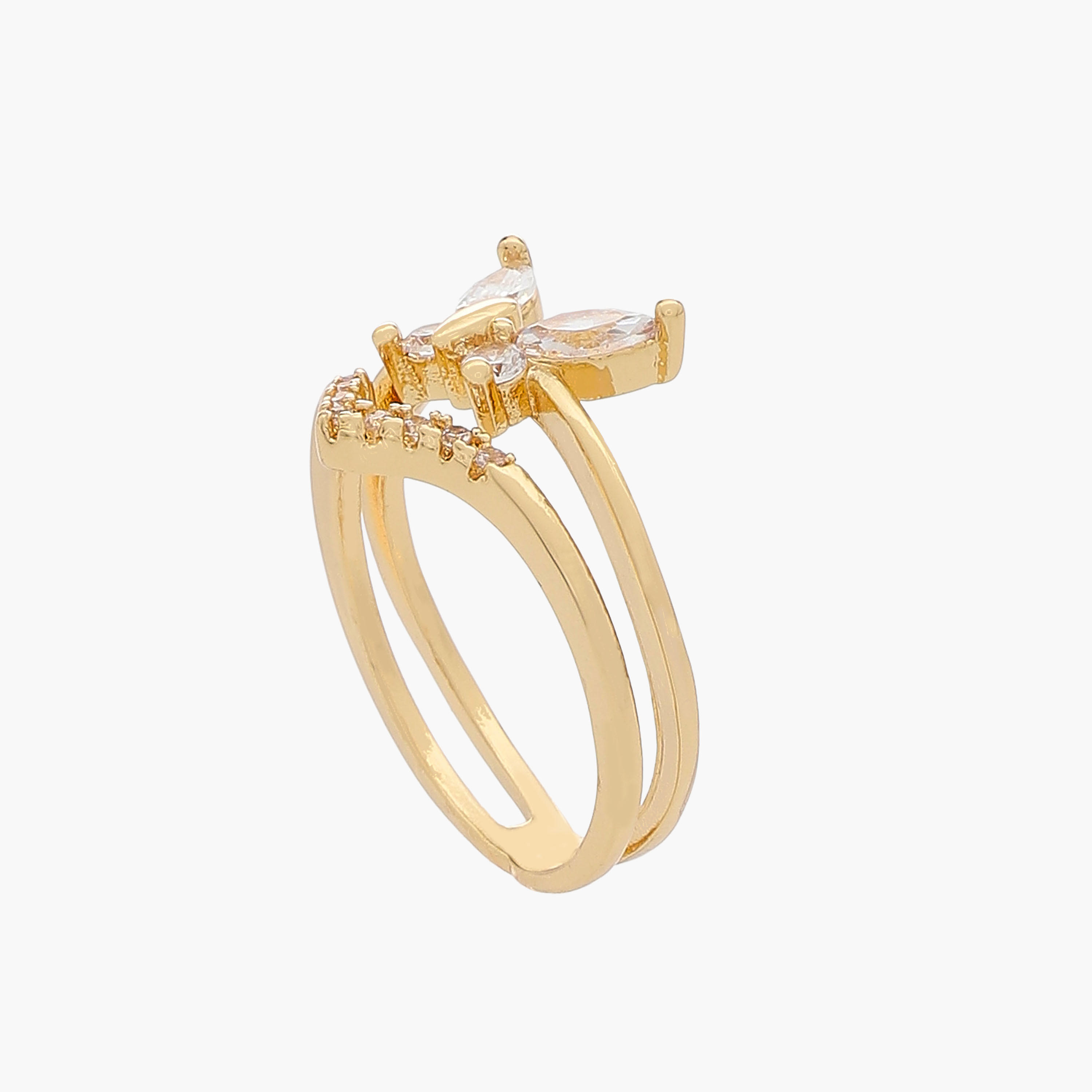 Cubic Zirconia Stone Embellished Metal Gold Tone Ring-women-watchesandjewellery-jewellery-rings-image-2